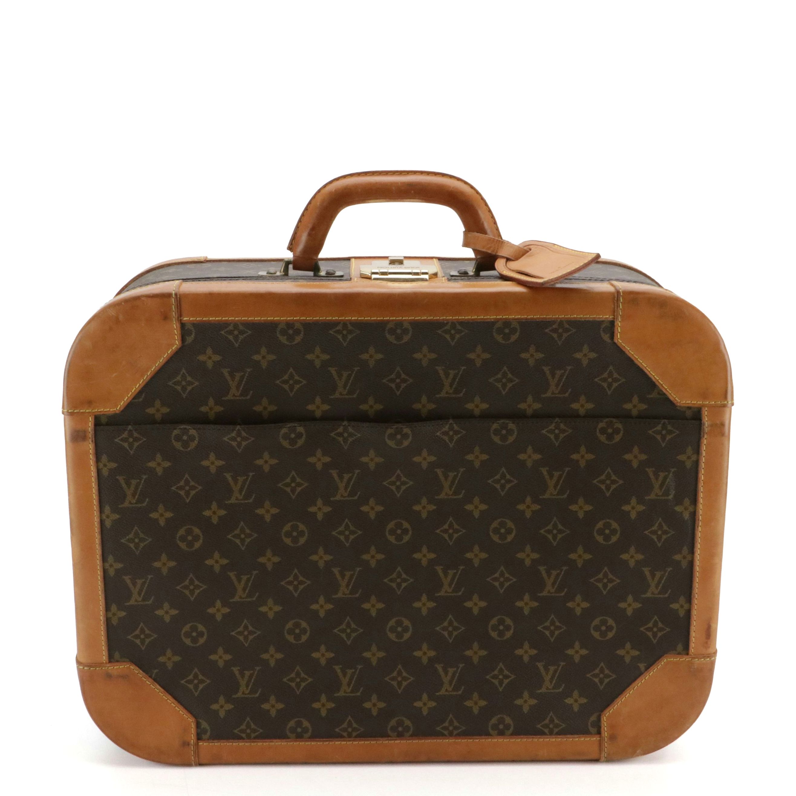Louis Vuitton Stratos 50 Secret Lock Suitcase in Monogram Canvas and Leather