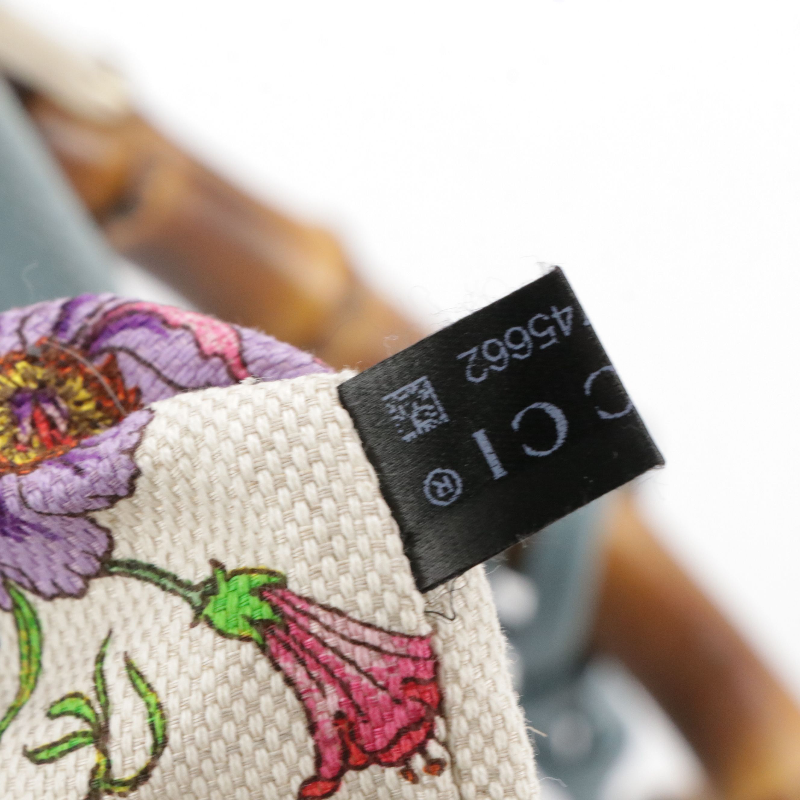 Gucci Medium Bamboo Two-Way Shopper Tote in Blue Grained Calfskin Leather