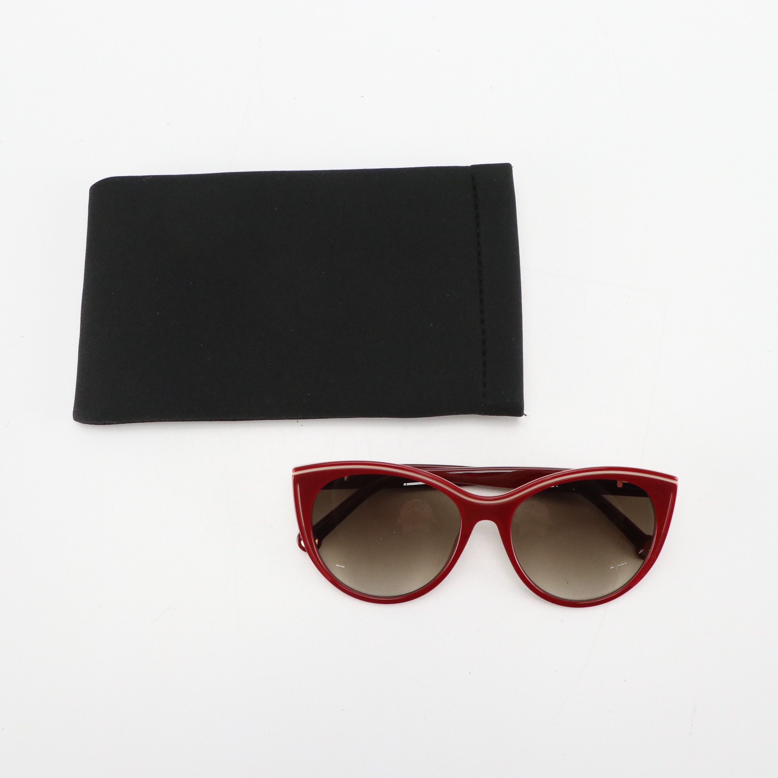 Carolina Herrera HER0142/S Burgundy/Nude Butterfly Framed Sunglasses & Soft Case