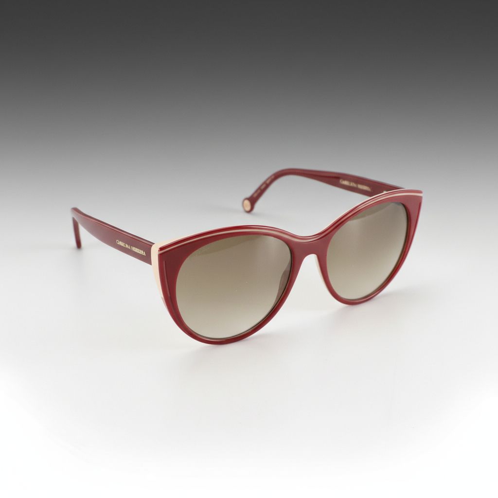 Carolina Herrera HER0142/S Burgundy/Nude Butterfly Framed Sunglasses & Soft Case