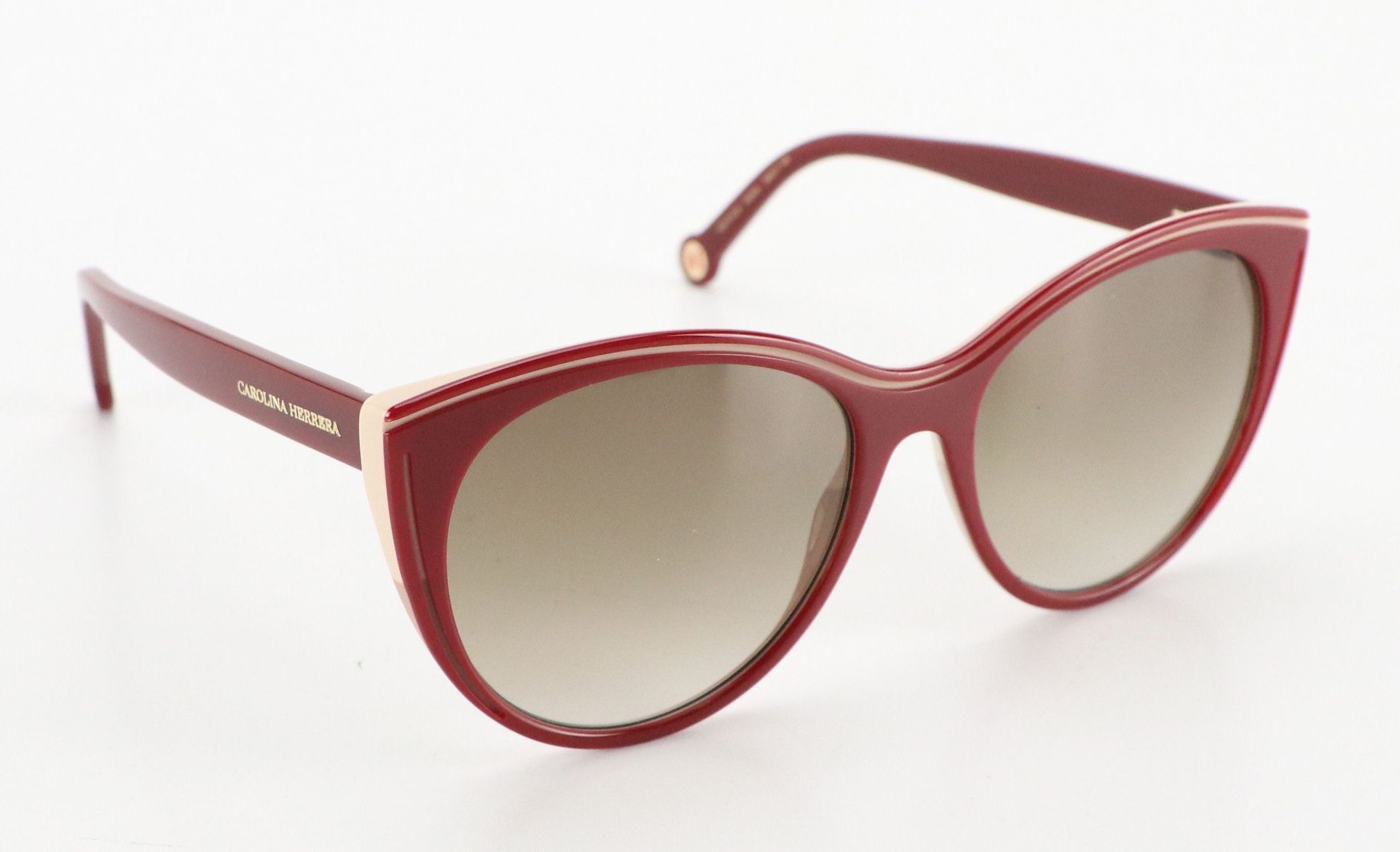 Carolina Herrera HER0142/S Burgundy/Nude Butterfly Framed Sunglasses & Soft Case