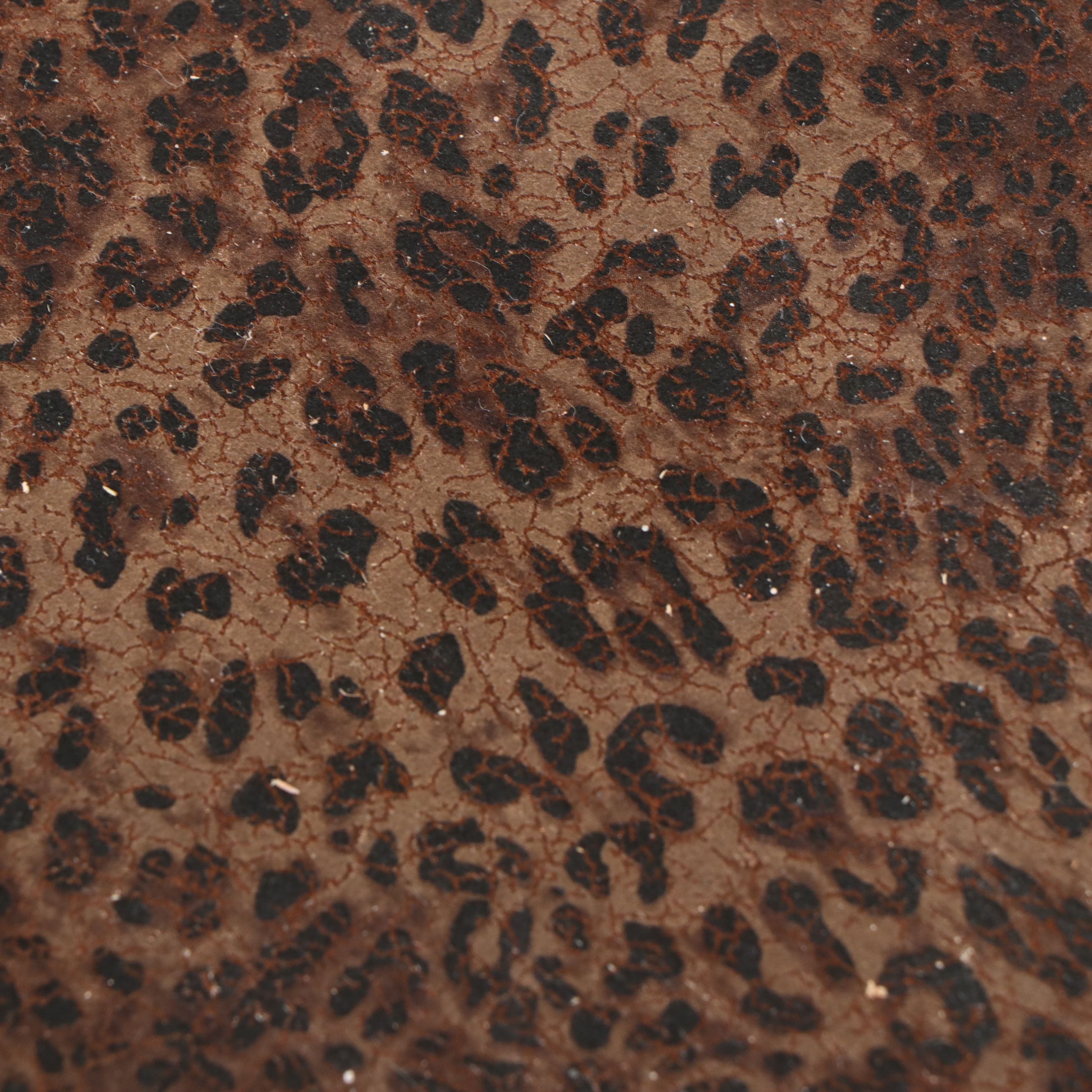Pair of Leopard Print Upholstered Occasional Tables