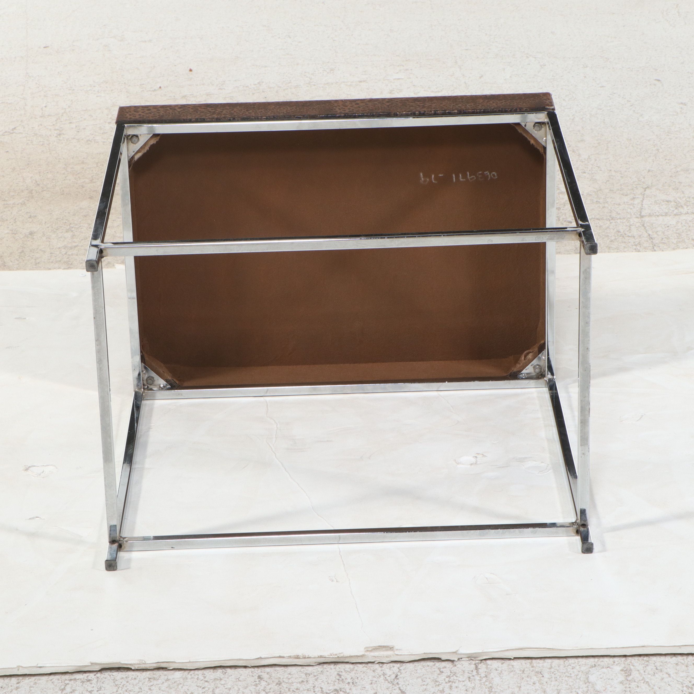 Pair of Leopard Print Upholstered Occasional Tables