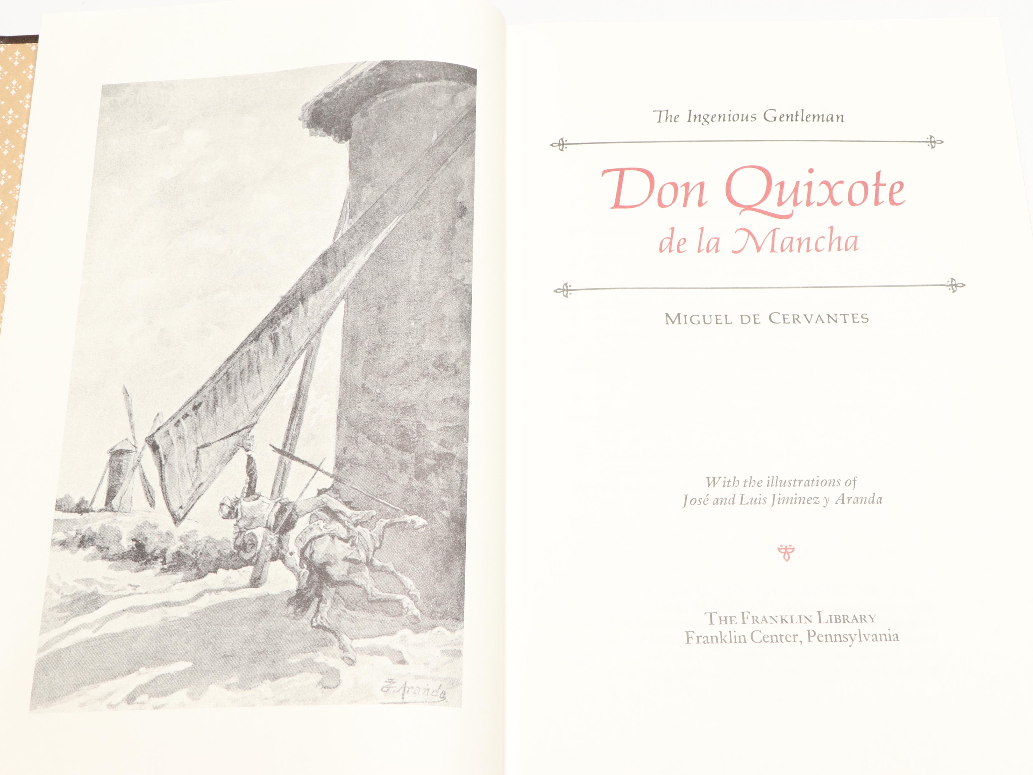 Franklin Library "Don Quixote de la Mancha" by Cervantes and More Books