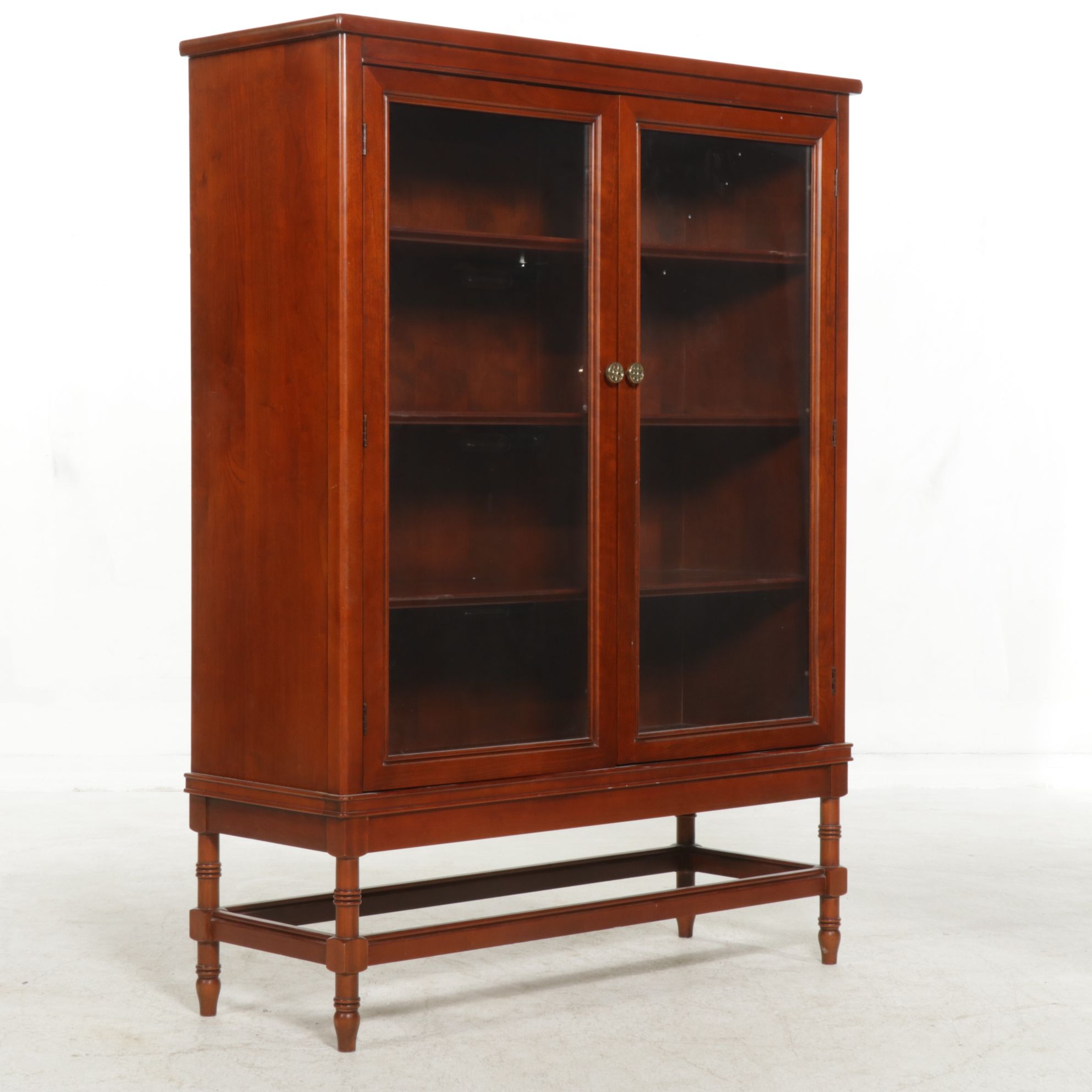 Cherry Display Cabinet with Lighted Shelves