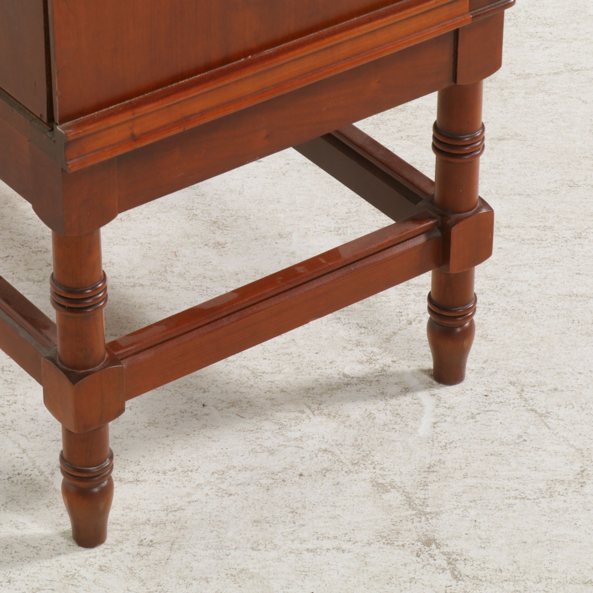 Cherry Display Cabinet with Lighted Shelves