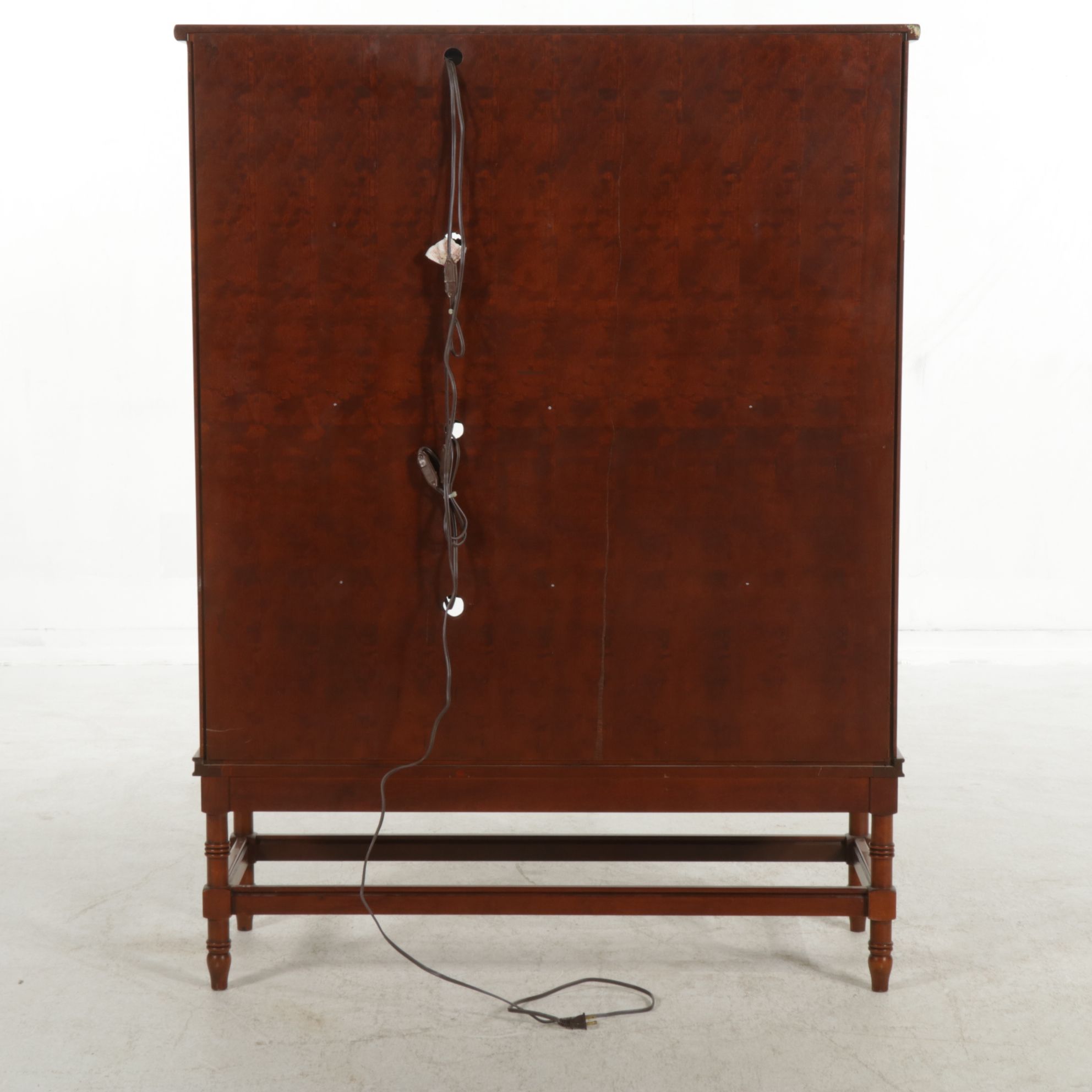 Cherry Display Cabinet with Lighted Shelves