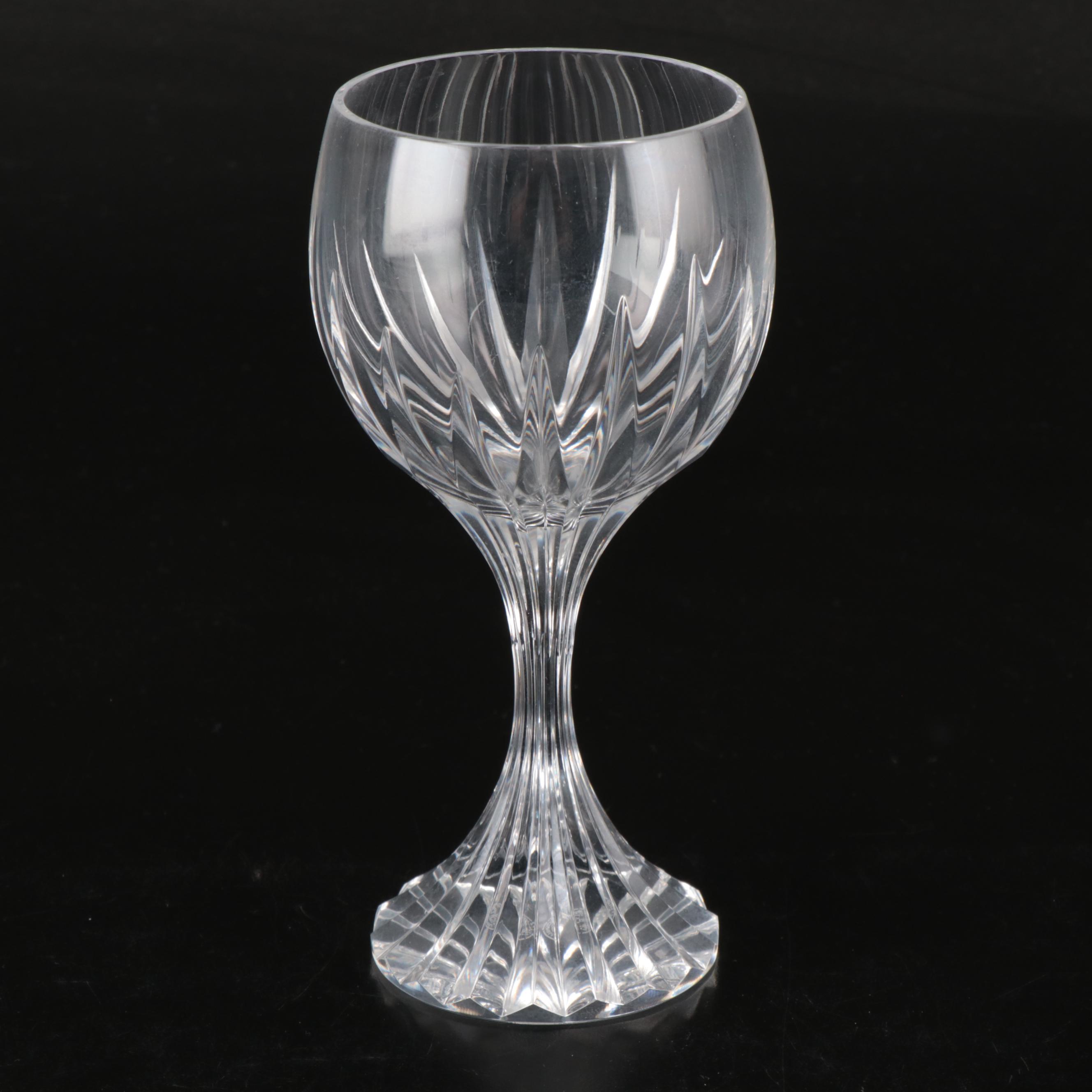 Baccarat "Massena" Cut Crystal White Wine Glasses