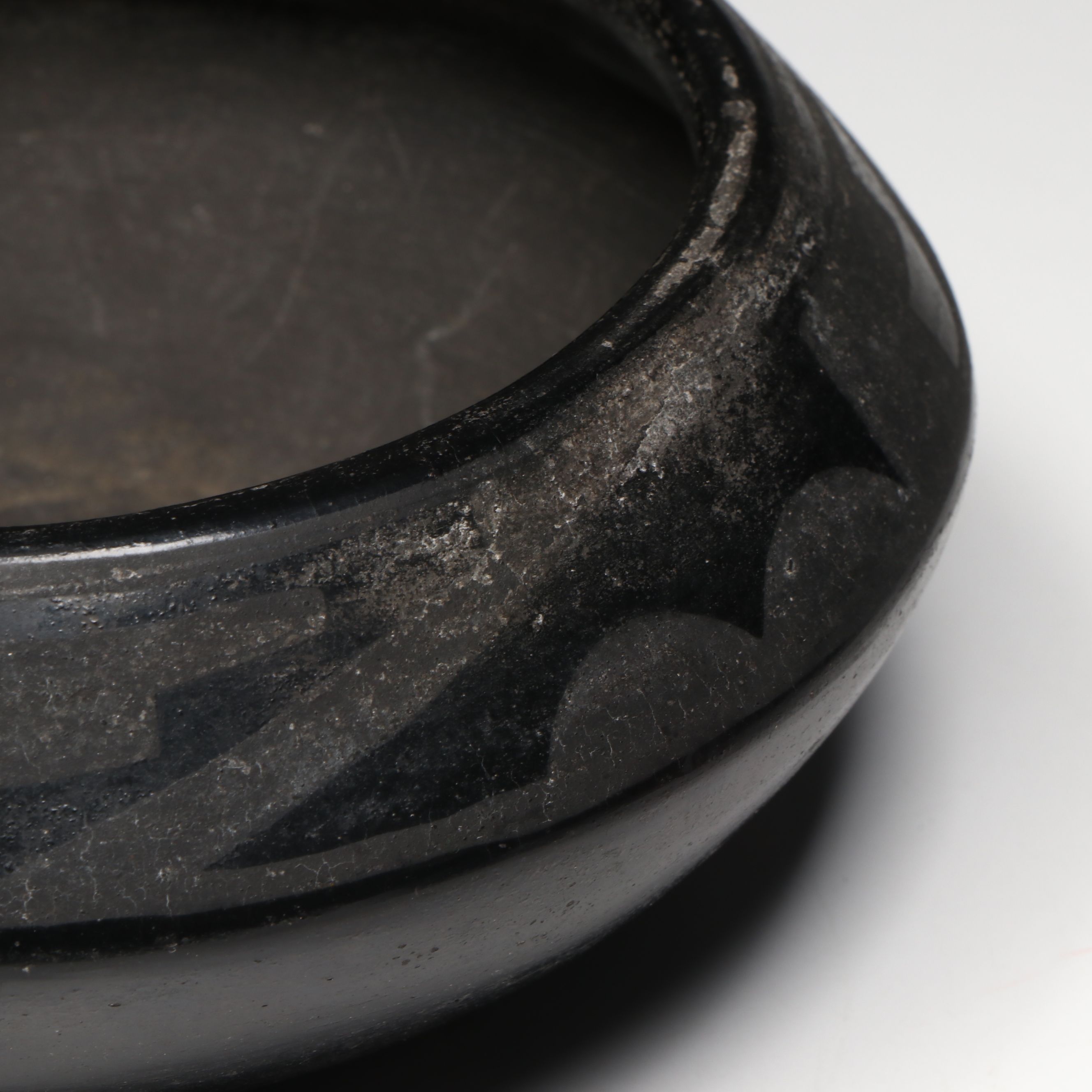 Vintage/Antique Signed "Lucy" Southwestern Pueblo Blackware Bowl