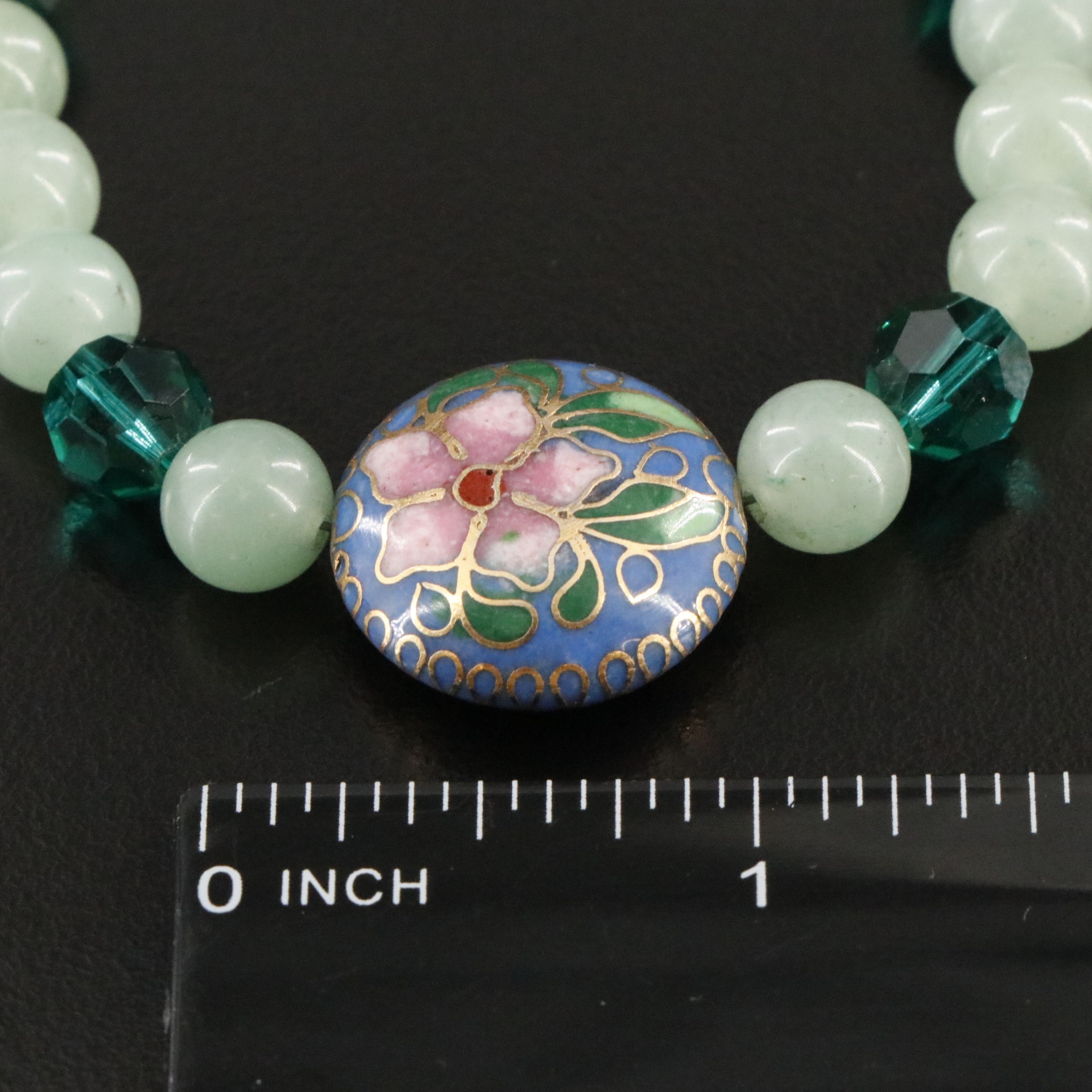 Bead Necklaces with Gold-Filled Clasps, Cloisonné Station and Unakite