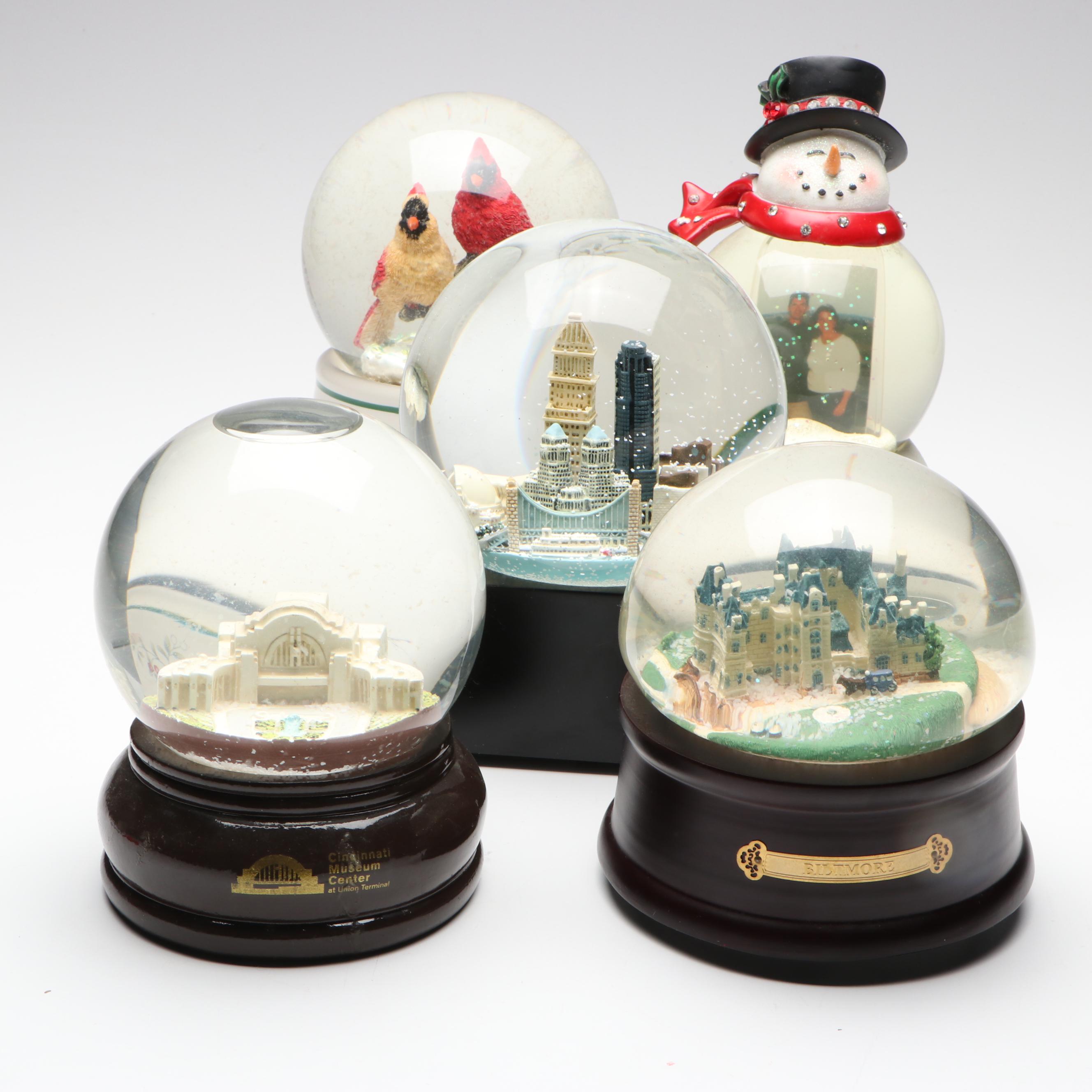 Pfaltzgraff Cardinal and More Christmas Musical Snow Globes