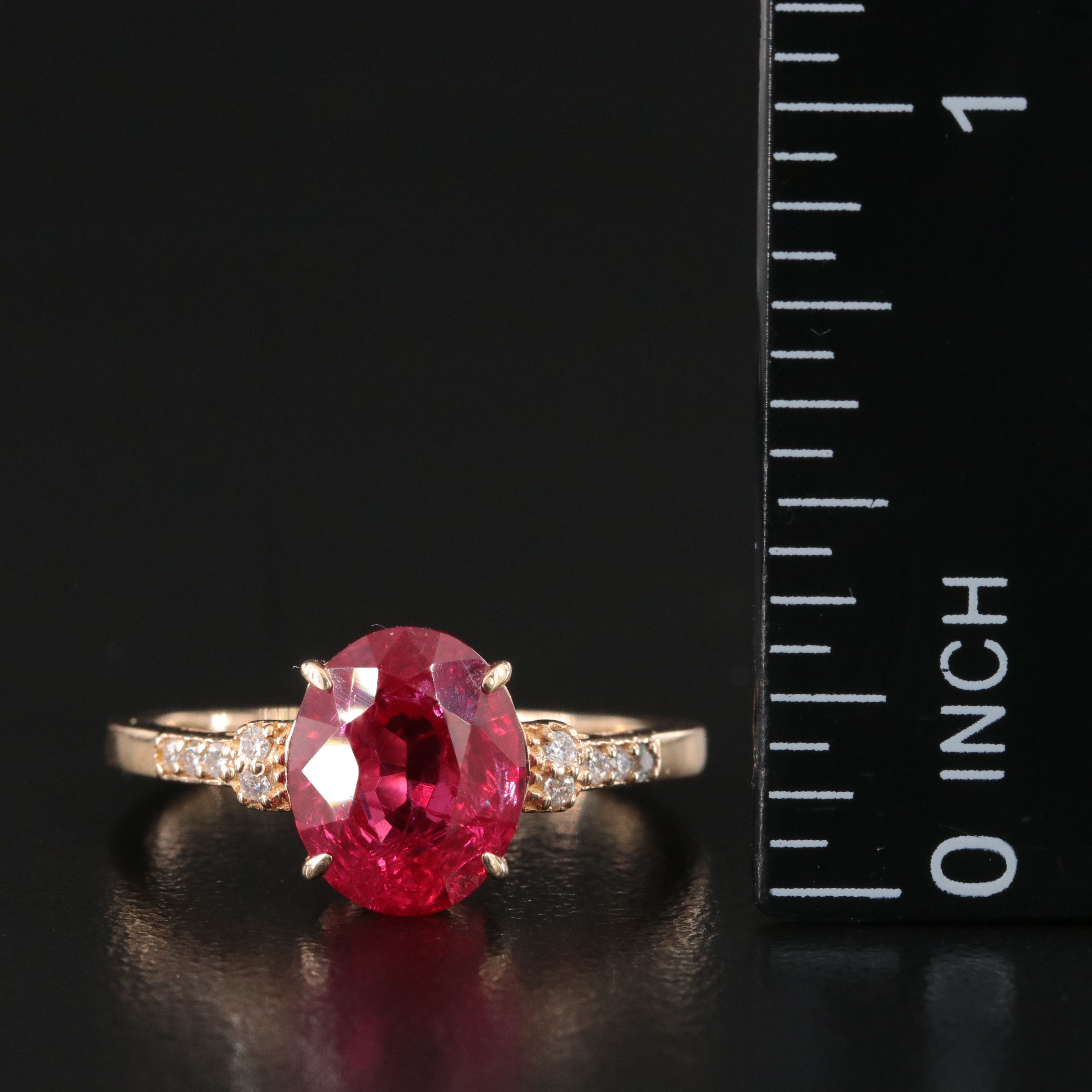 14K 2.72 CT Ruby and Moissanite Ring