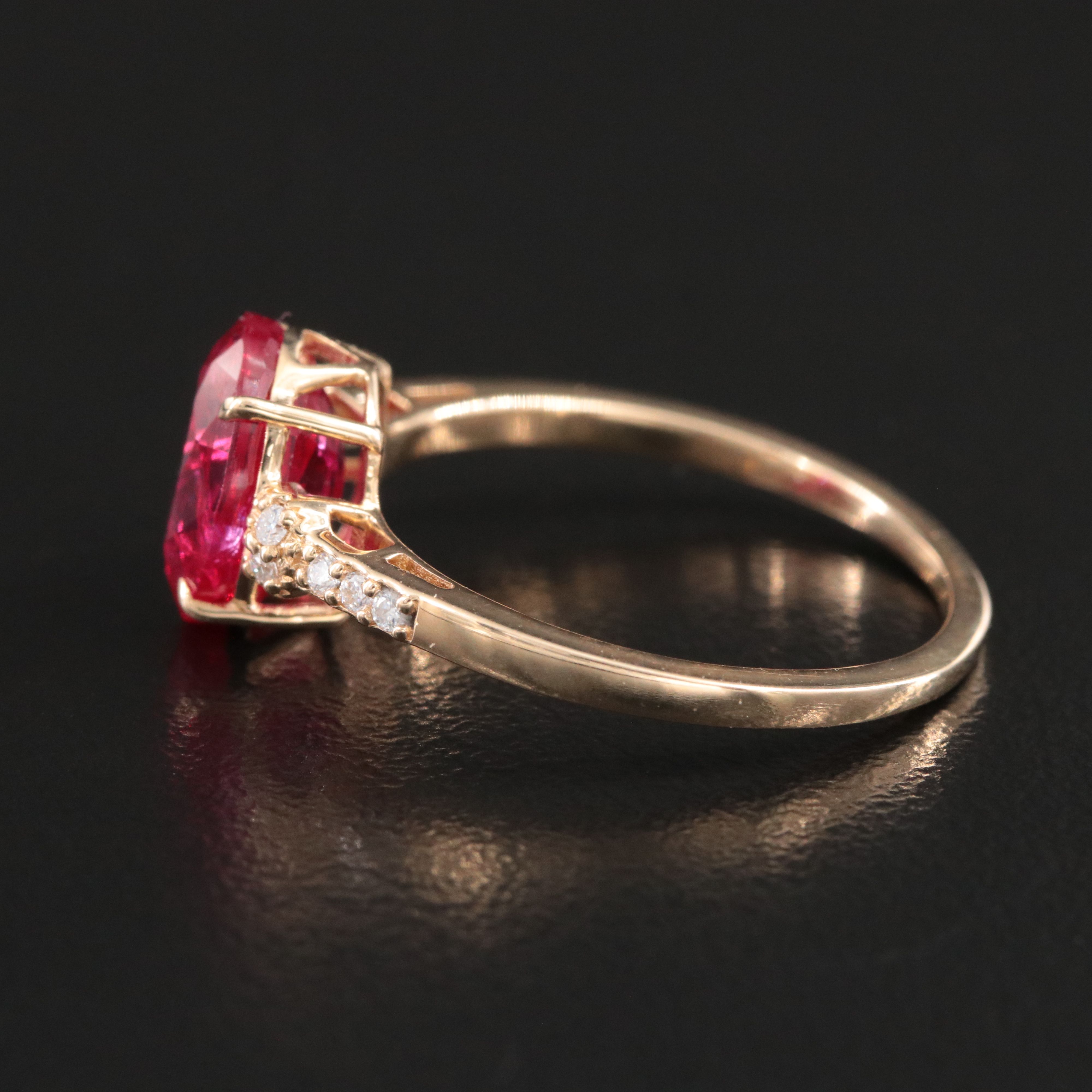 14K 2.72 CT Ruby and Moissanite Ring