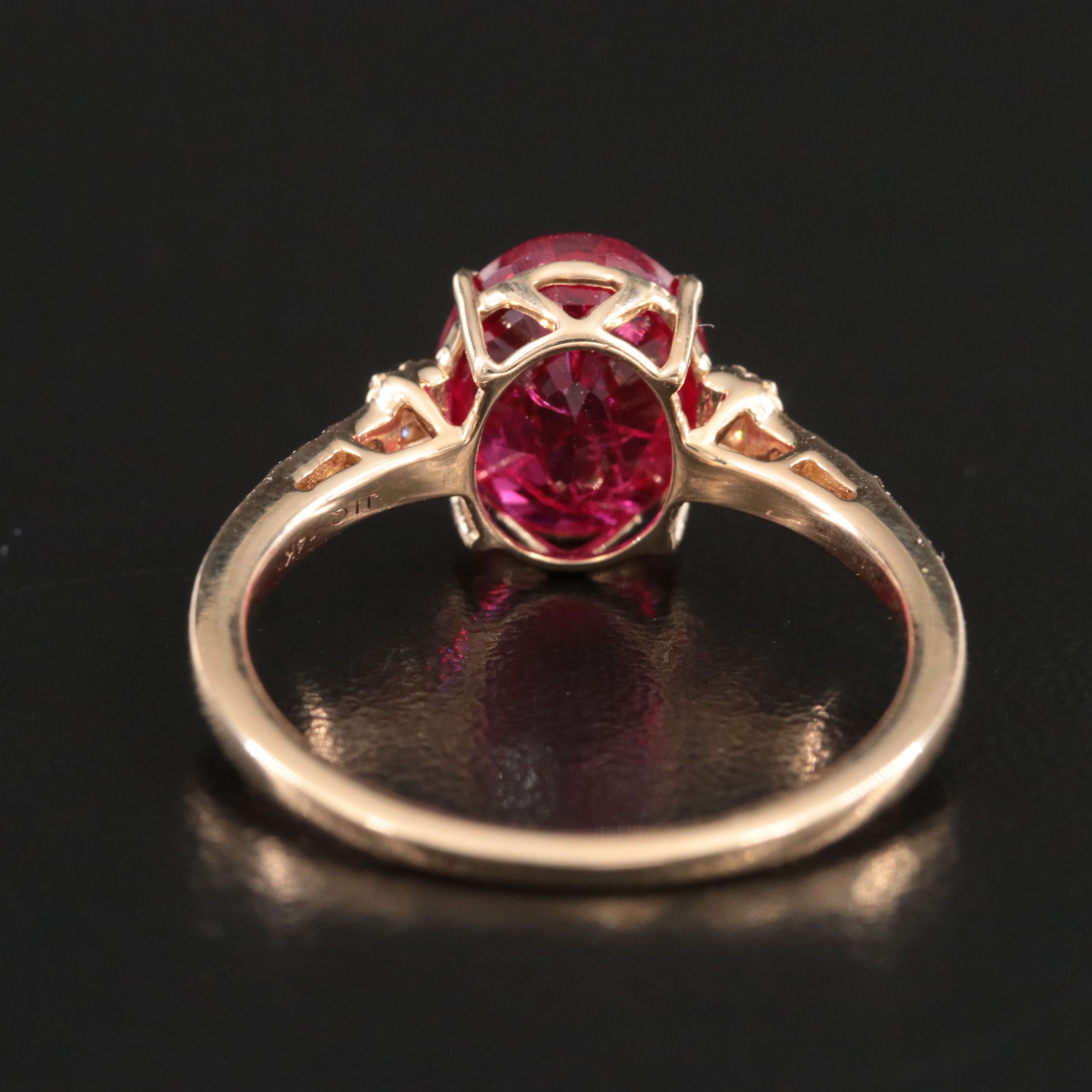 14K 2.72 CT Ruby and Moissanite Ring
