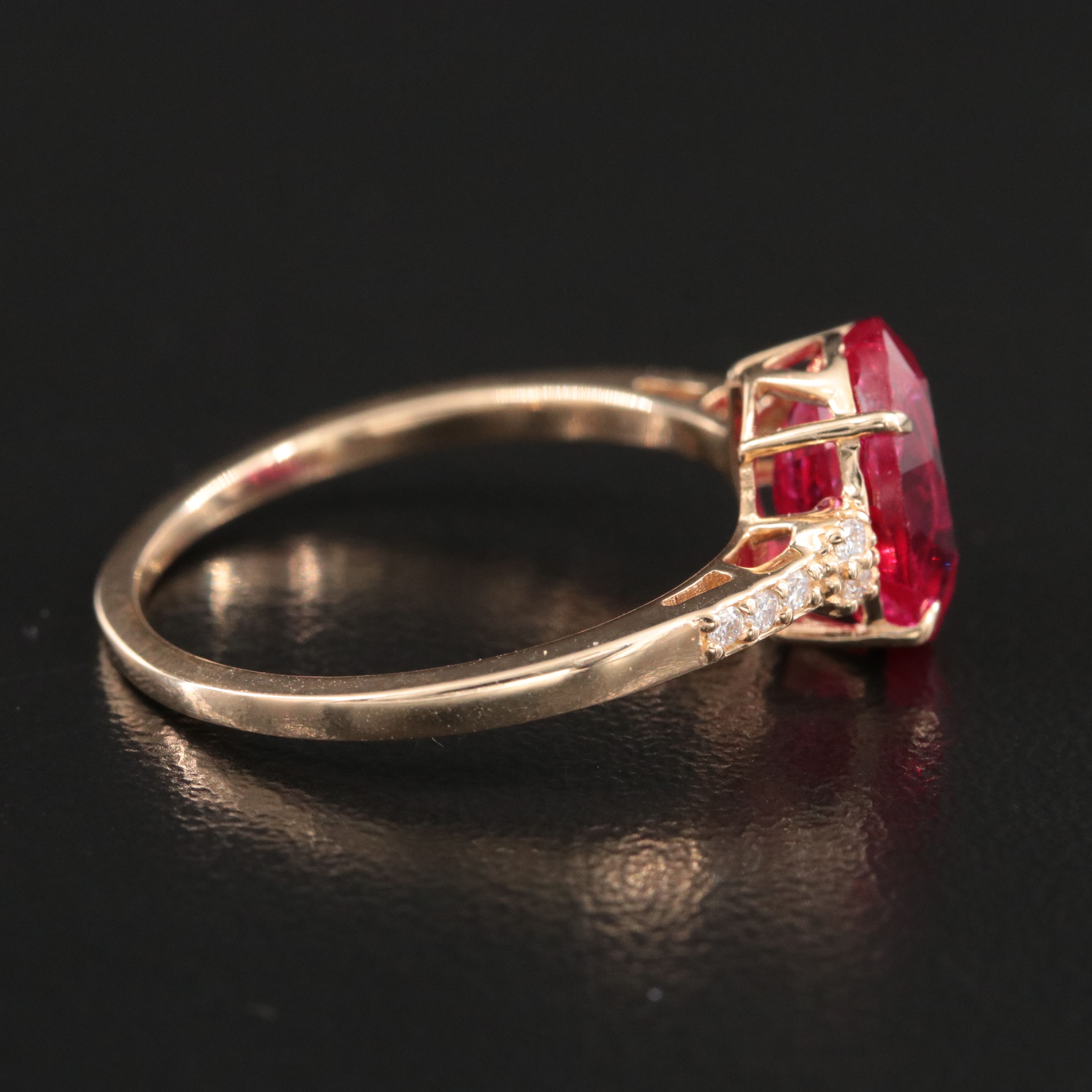14K 2.72 CT Ruby and Moissanite Ring