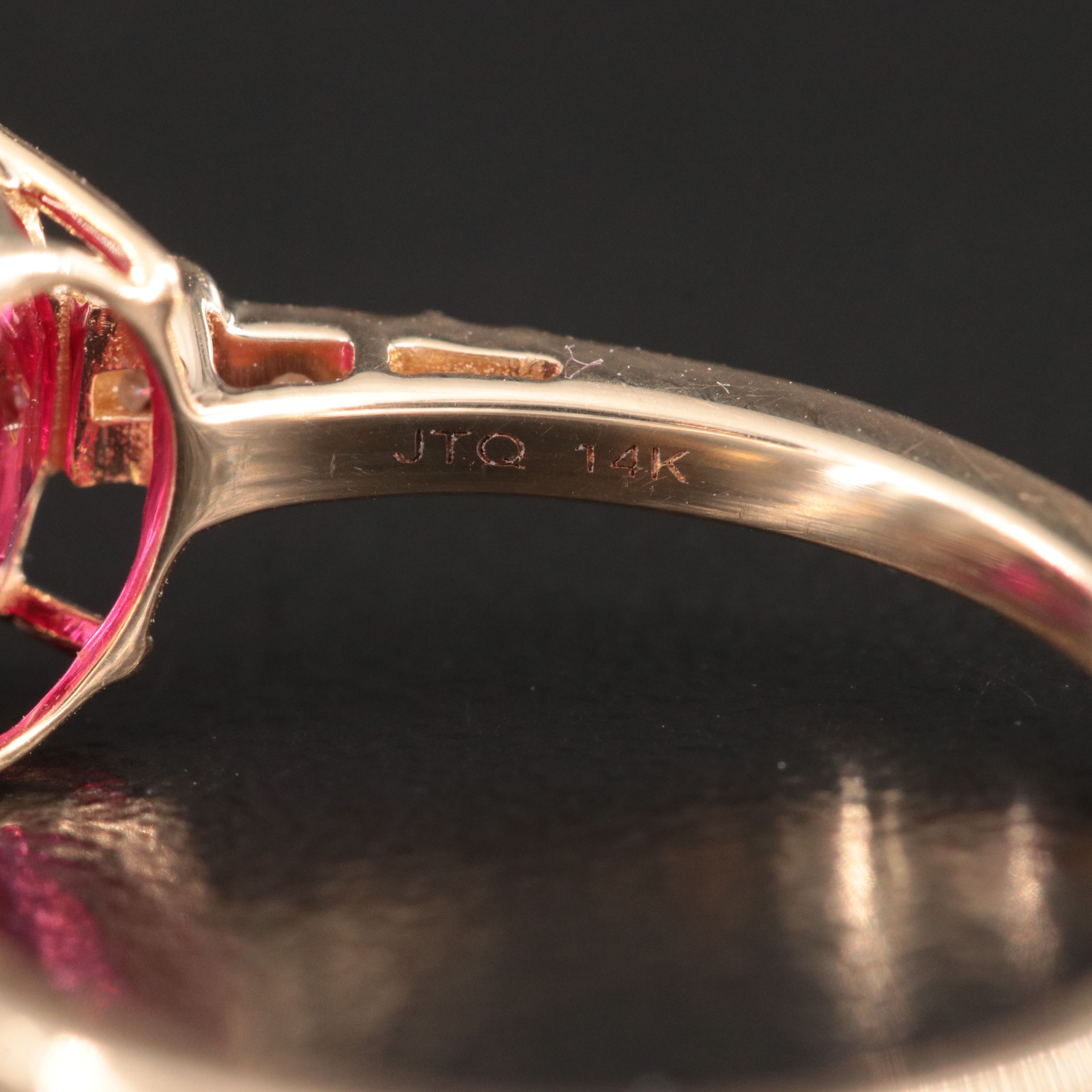 14K 2.72 CT Ruby and Moissanite Ring