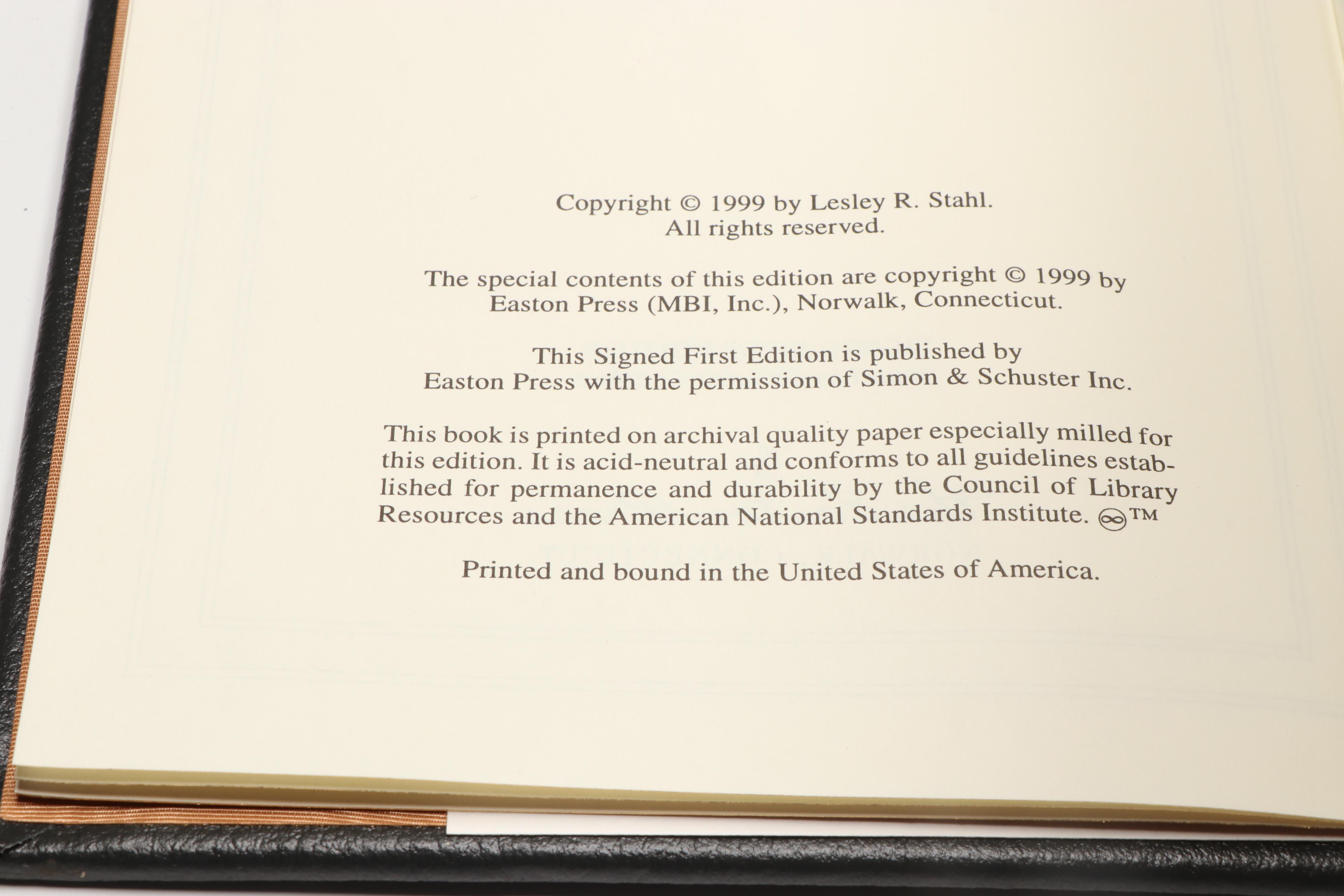 Signed Limited First Edition "Reporting Live" by Lesley Stahl and More Books