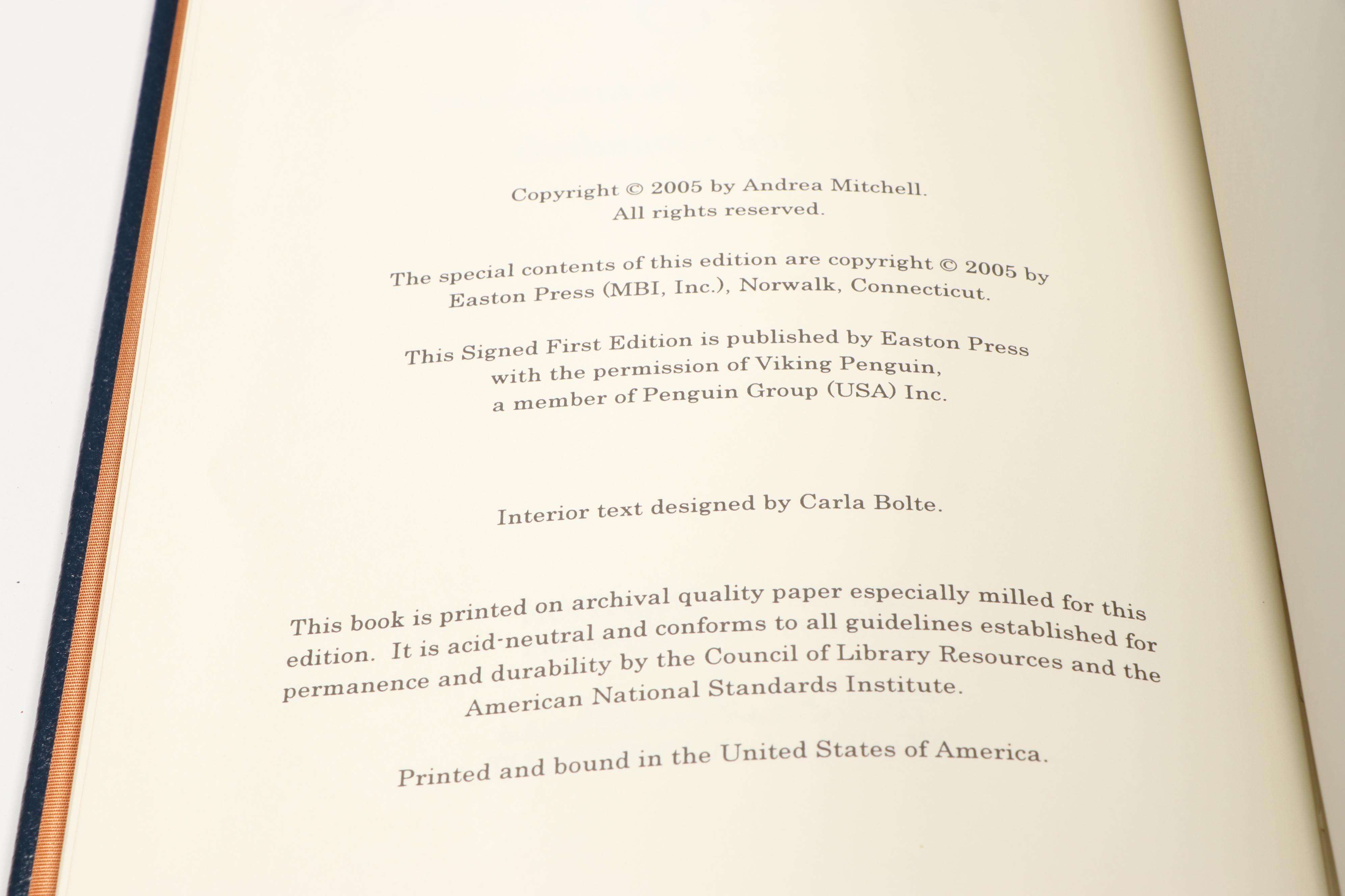 Signed Limited First Edition "Reporting Live" by Lesley Stahl and More Books