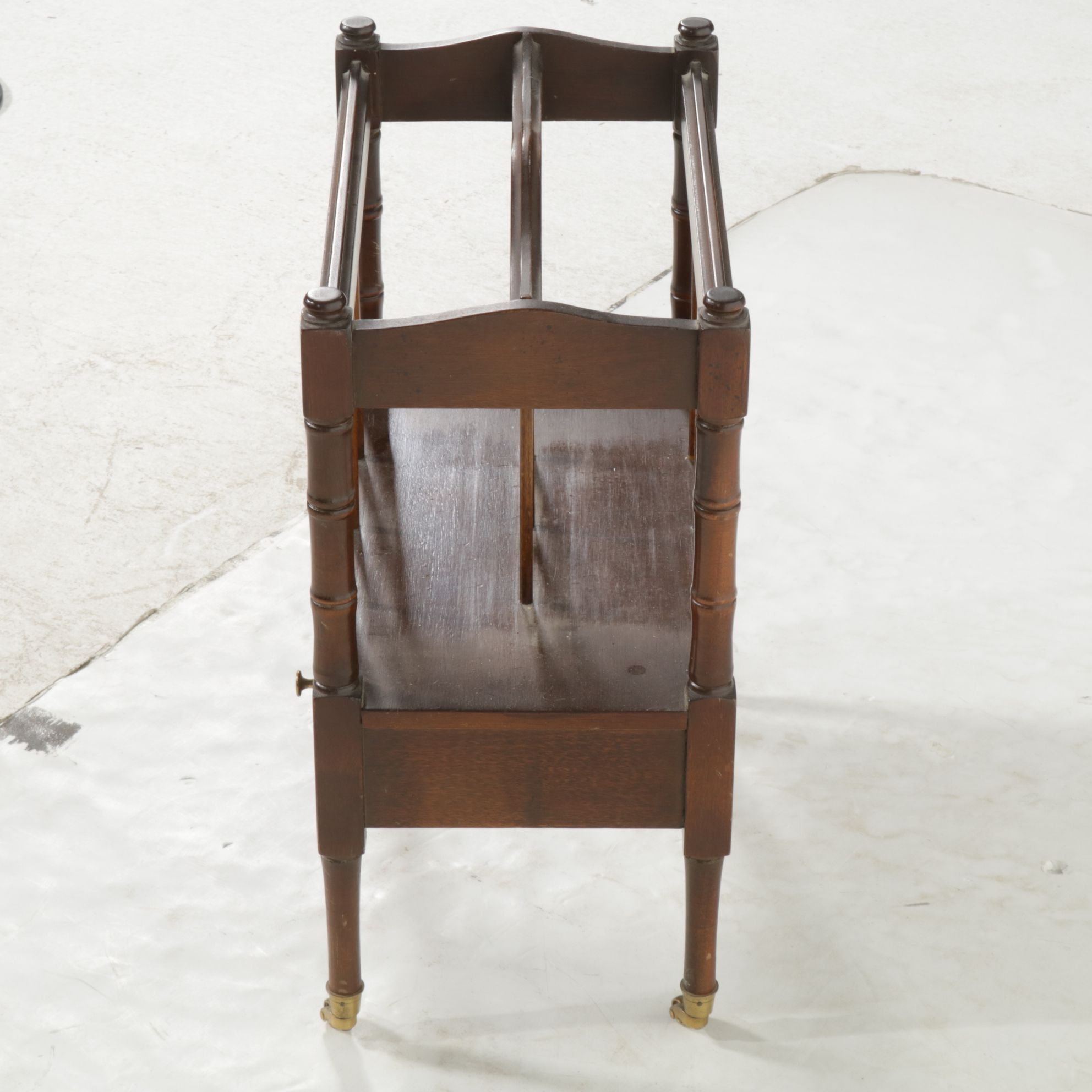 English Regency Style Faux Bamboo Canterbury Magazine Rack