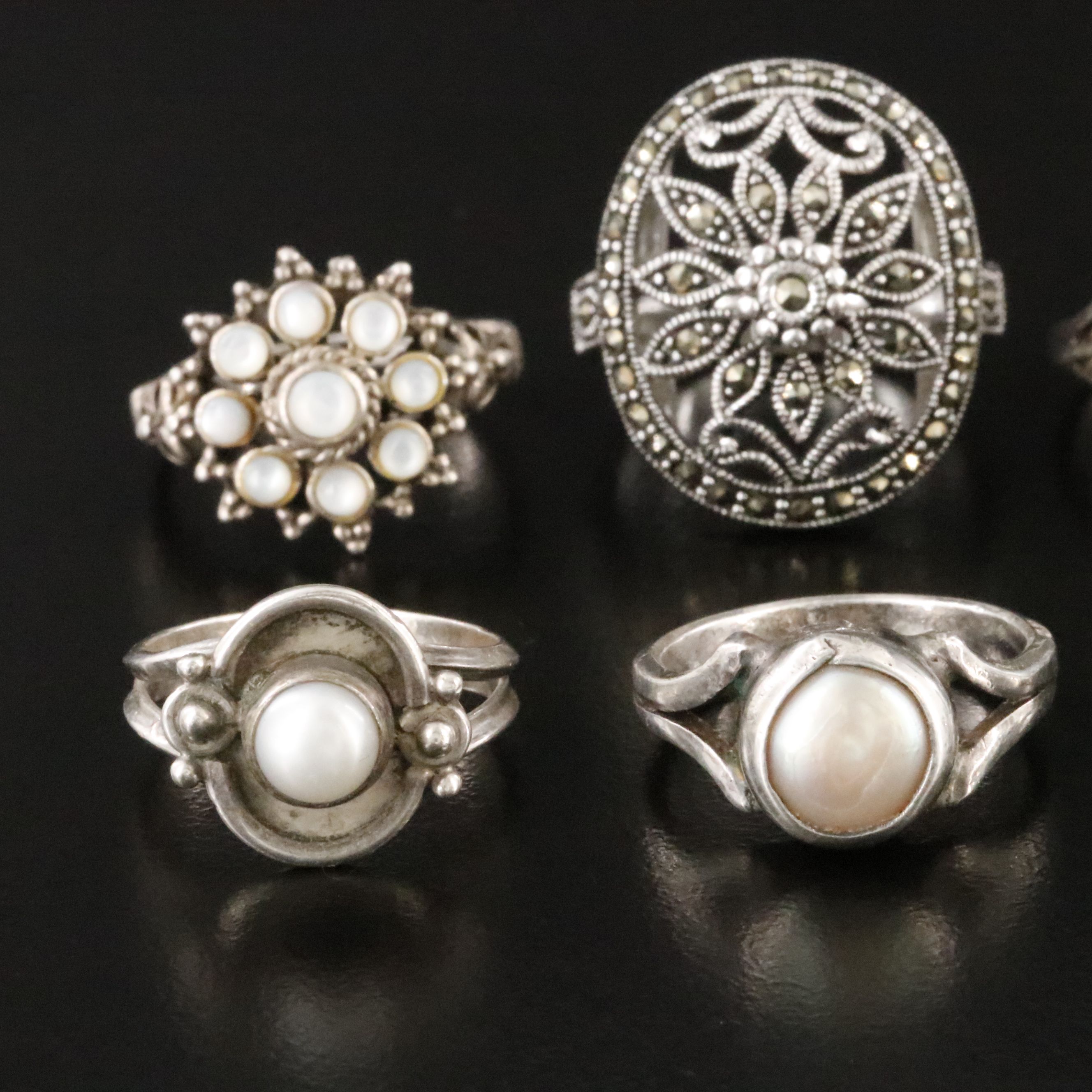 Pearl, Moonstone and Sapphire Featured in Sterling Ring Collection