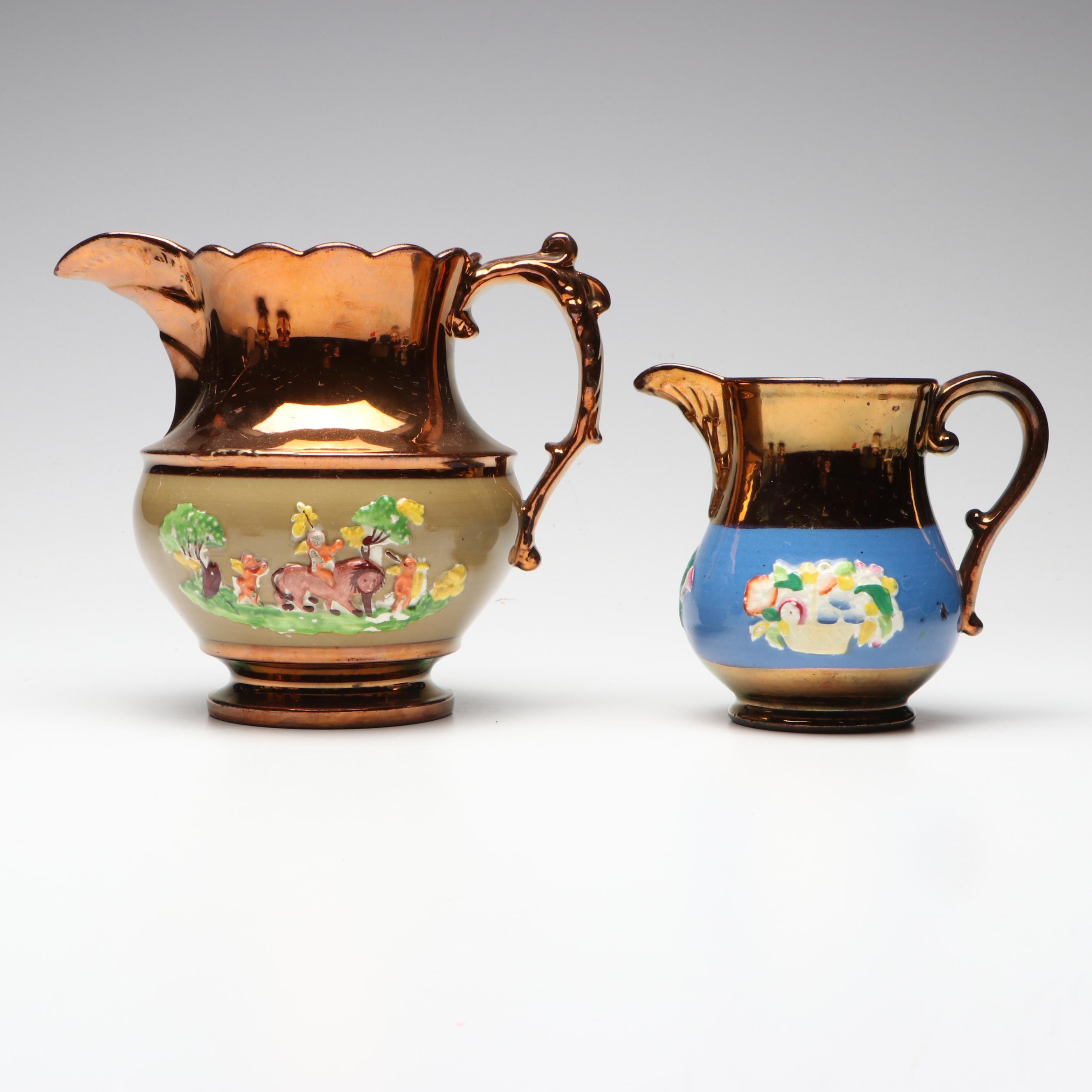 Lancaster & Sandland with Other Vintage Ceramic Lusterware Pitchers