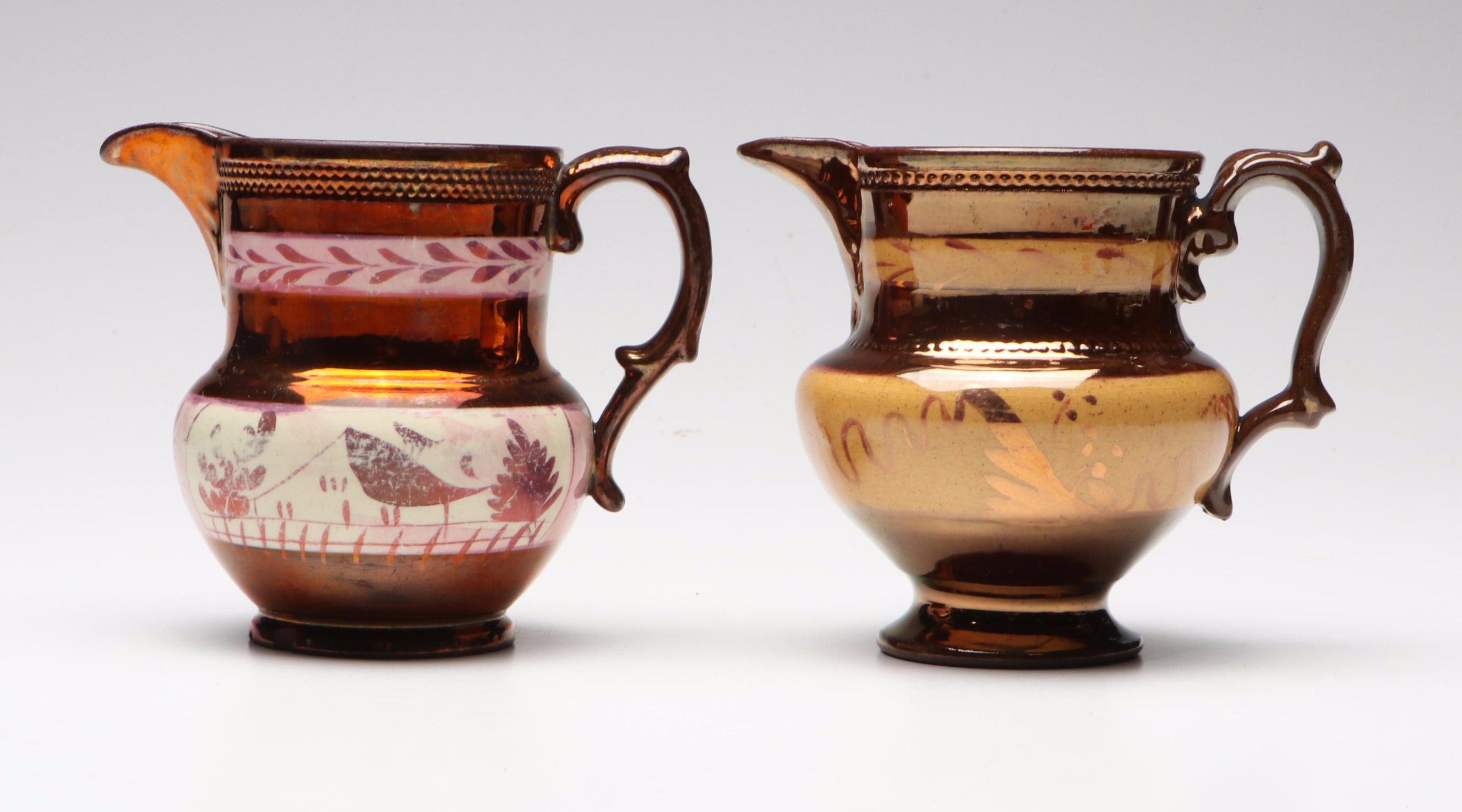 Lancaster & Sandland with Other Vintage Ceramic Lusterware Pitchers