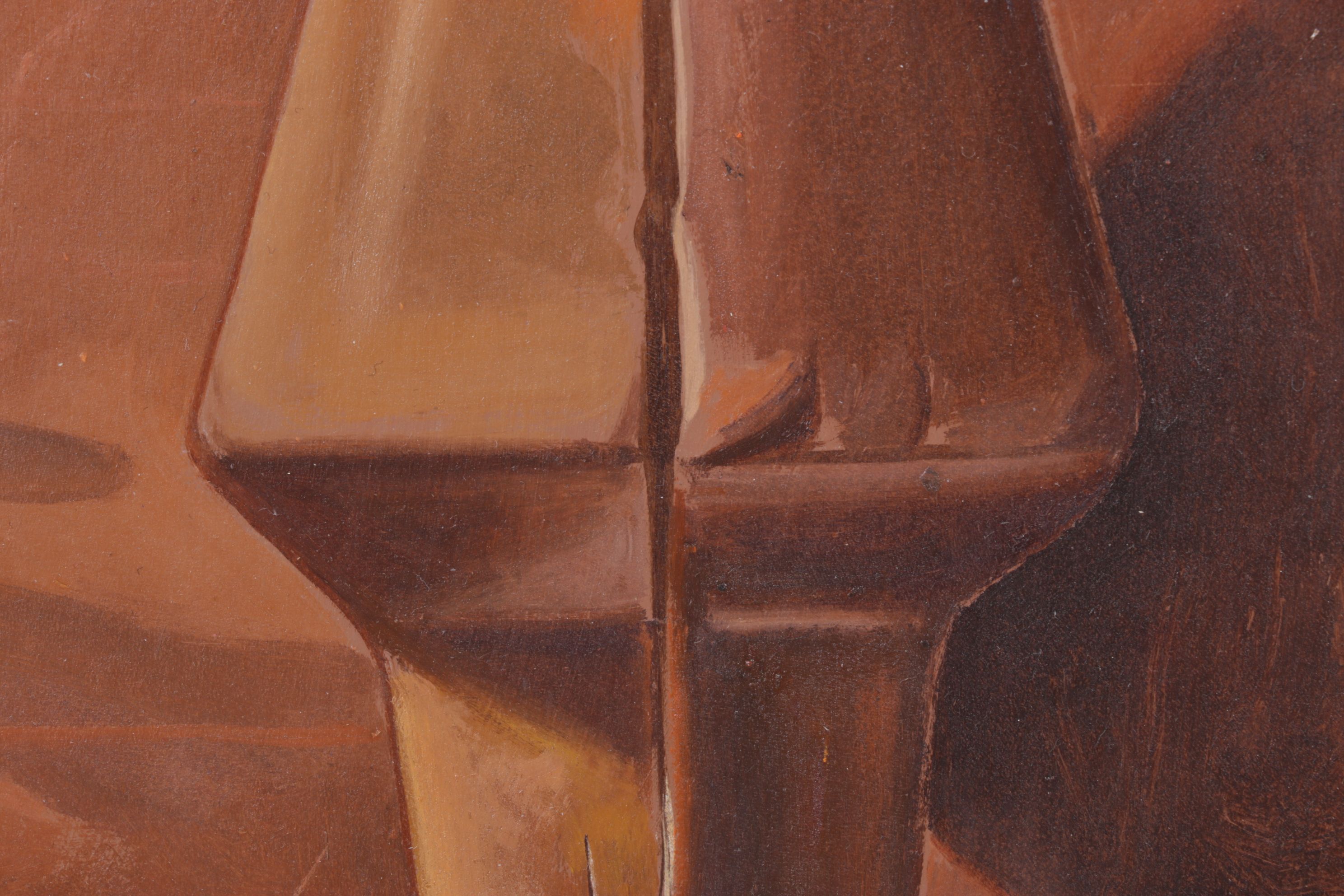 Manuel Hughes Still Life Oil Painting of Copper Finial, Mid to Late 20th Century