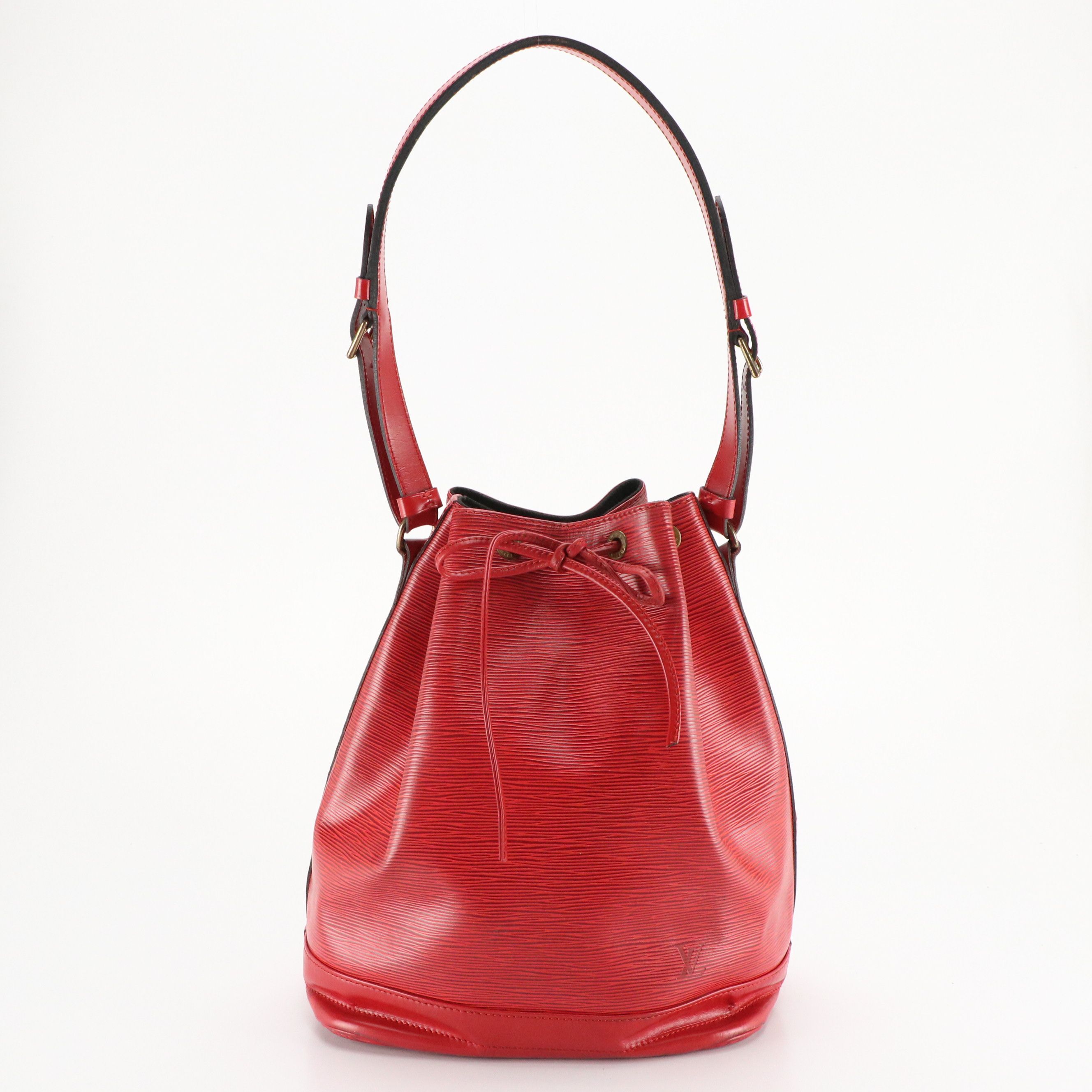 Louis Vuitton Noé Drawstring Shoulder Bag in Castilian Red Epi/Smooth Leather