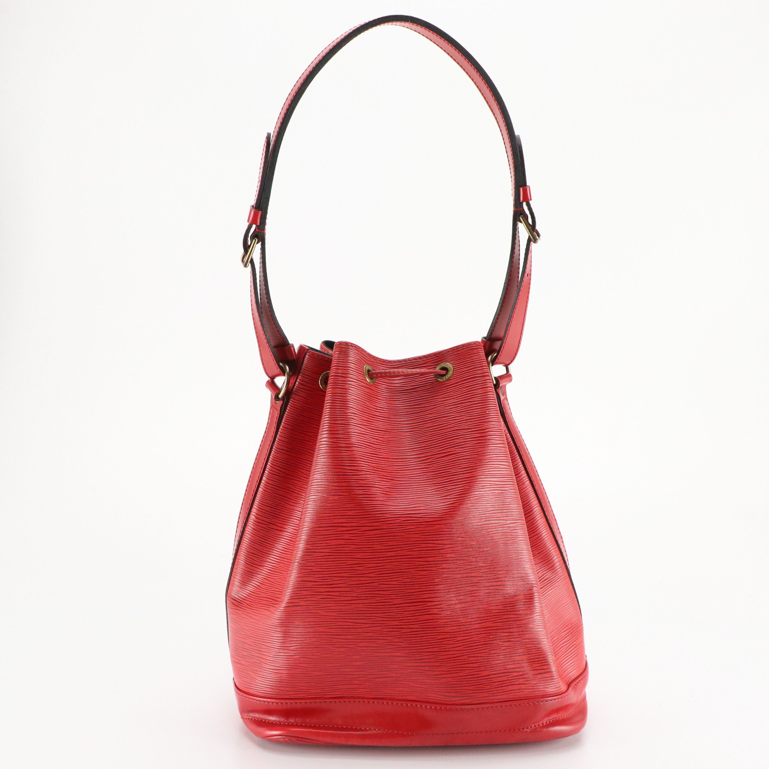 Louis Vuitton Noé Drawstring Shoulder Bag in Castilian Red Epi/Smooth Leather