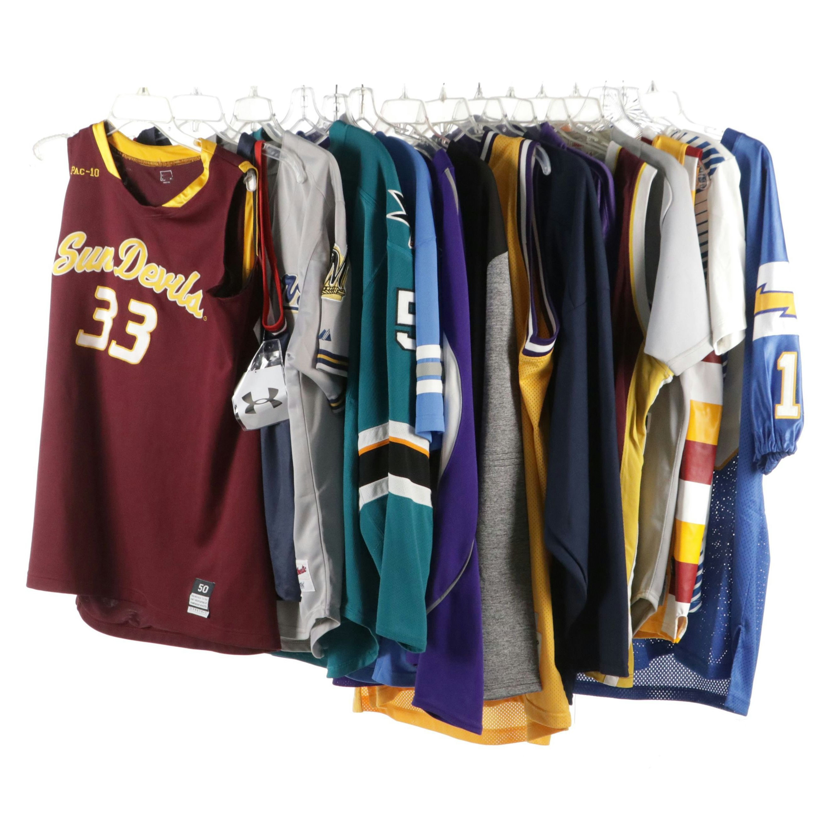 Basketball, Football, and Baseball Jerseys with More