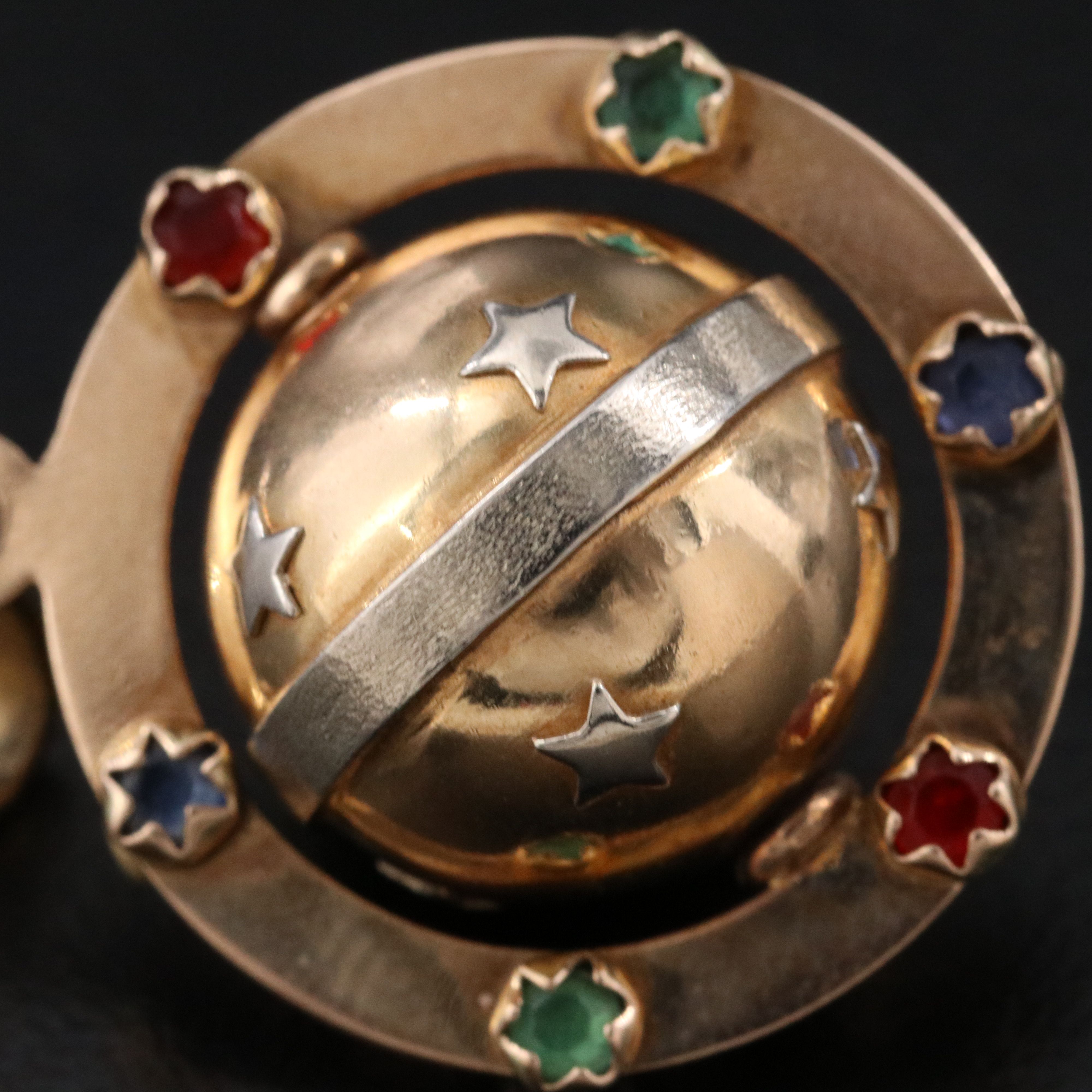 18K Two Tone Articulated Reversible Pendant