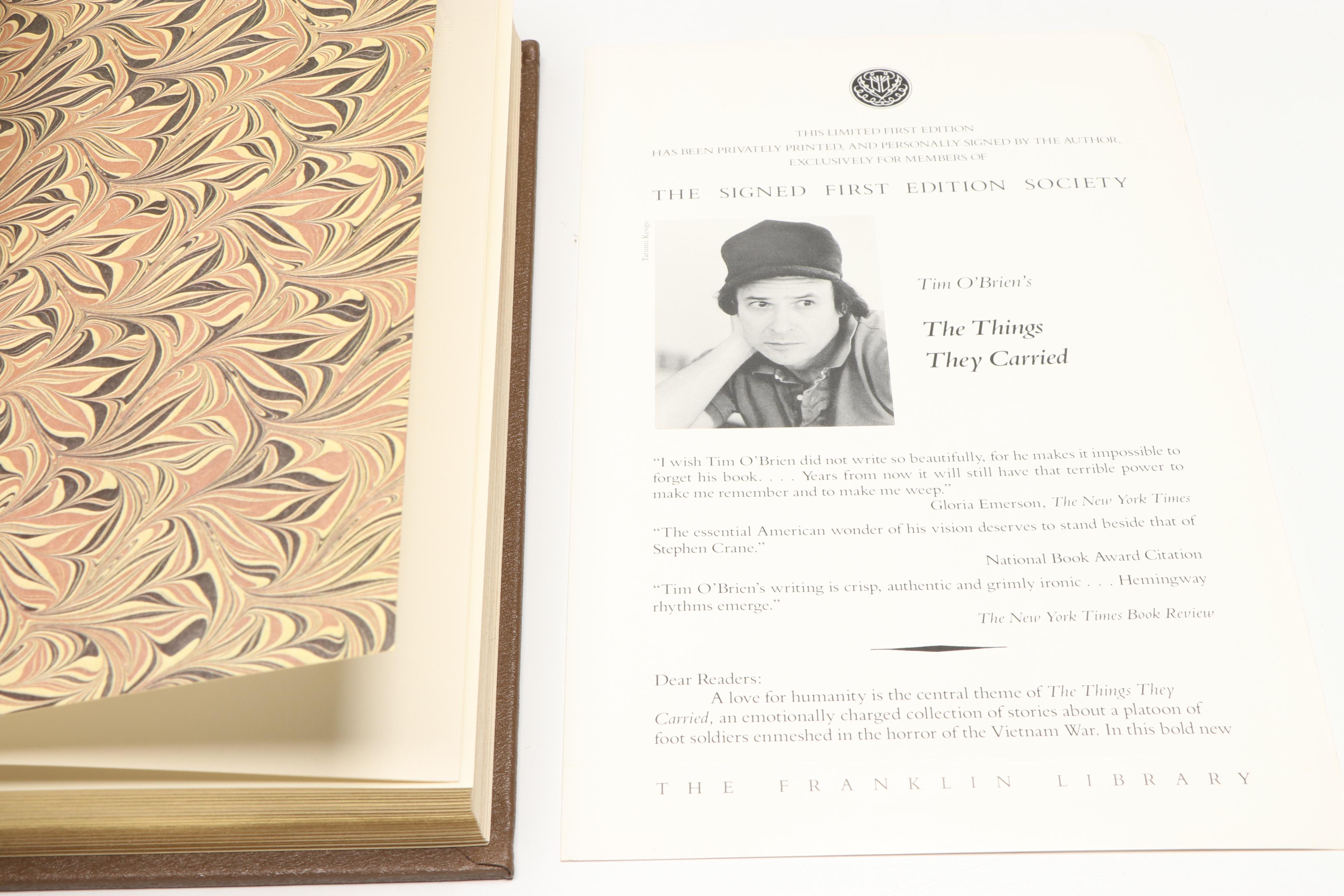 Signed First Edition "The Things They Carried" by Tim O'Brien and More Books