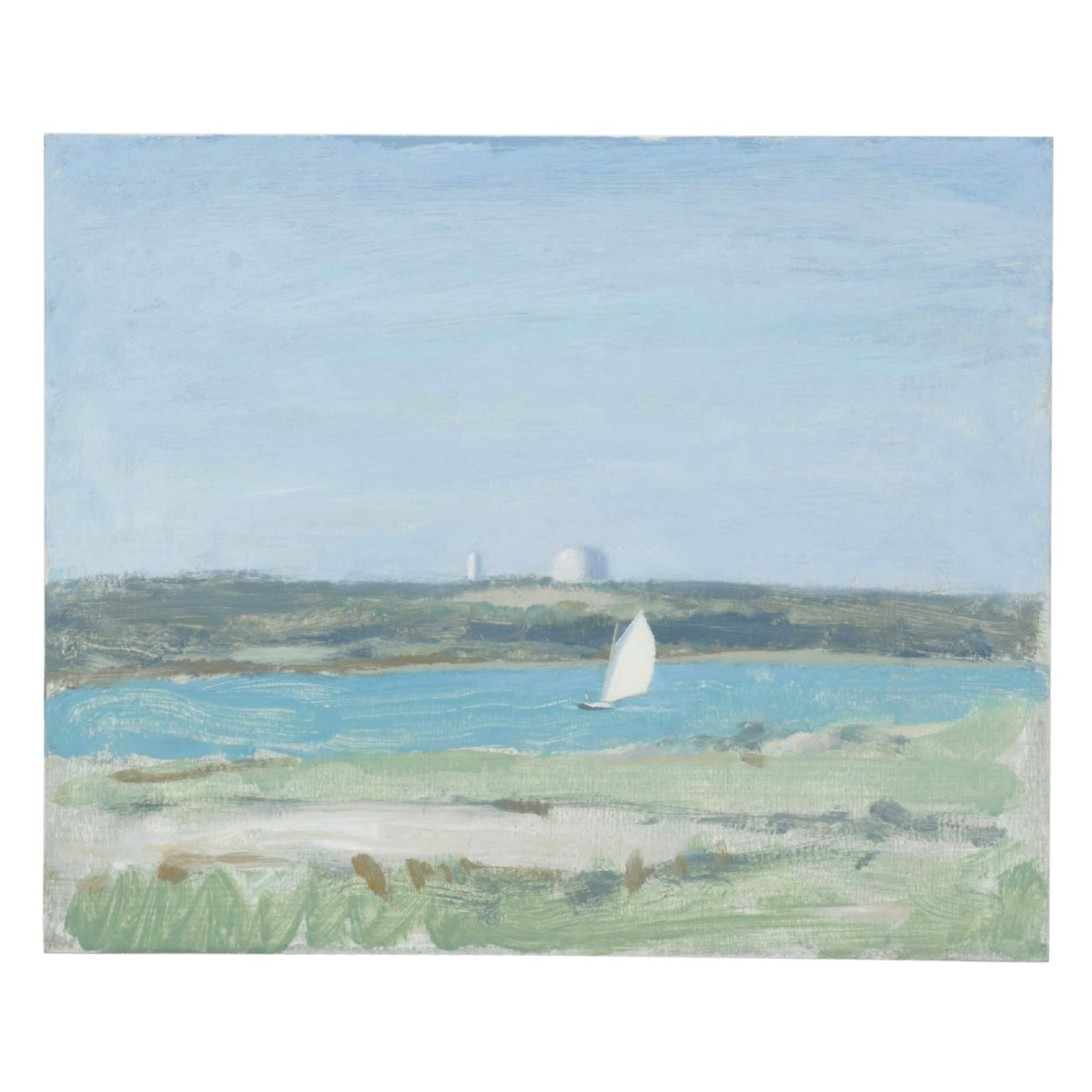 David Jewell Landscape Oil Painting "Martha's Vineyard (Sailing Day)", 2004