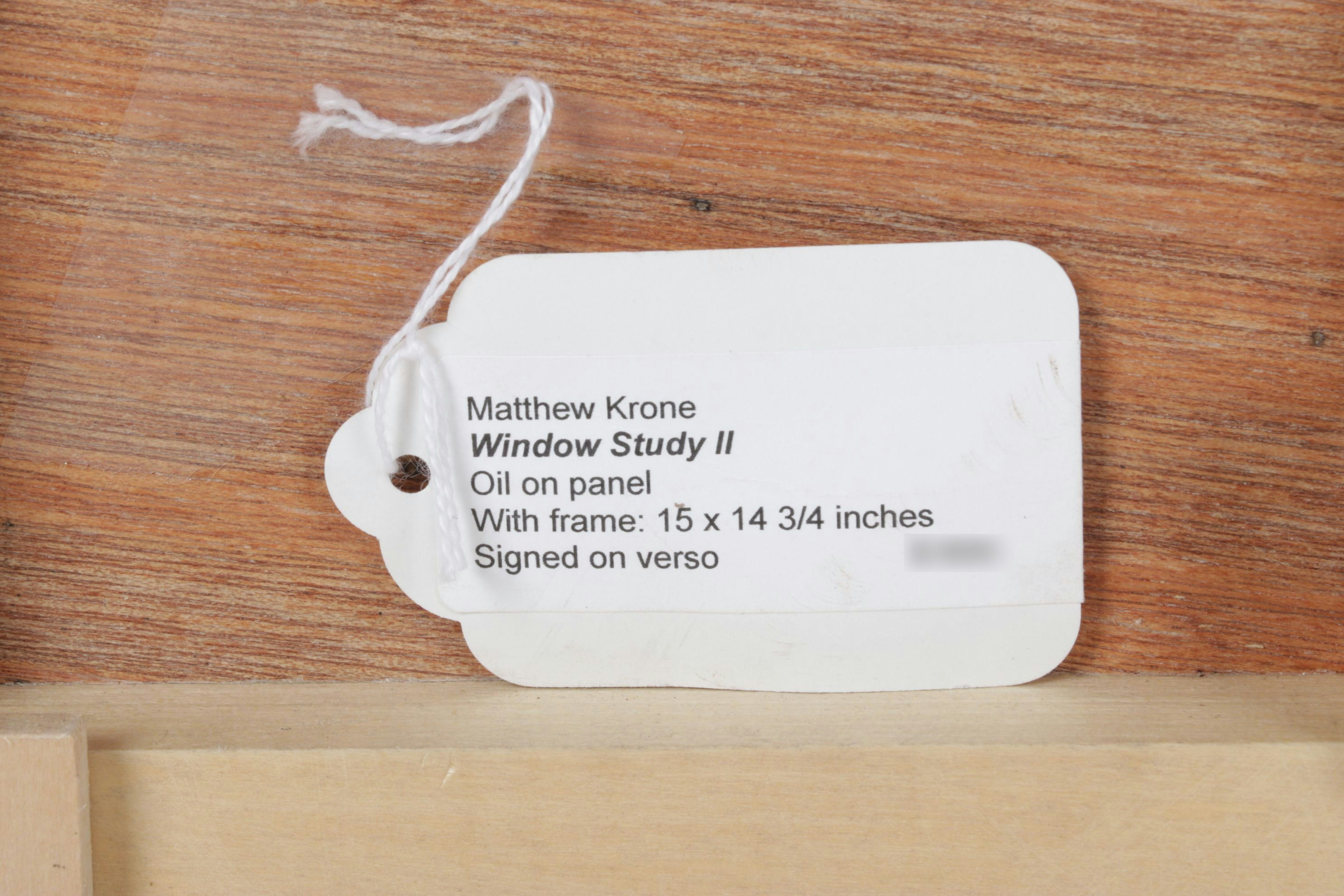 Matthew Krone Landscape Oil Painting "Window Study II", 2000