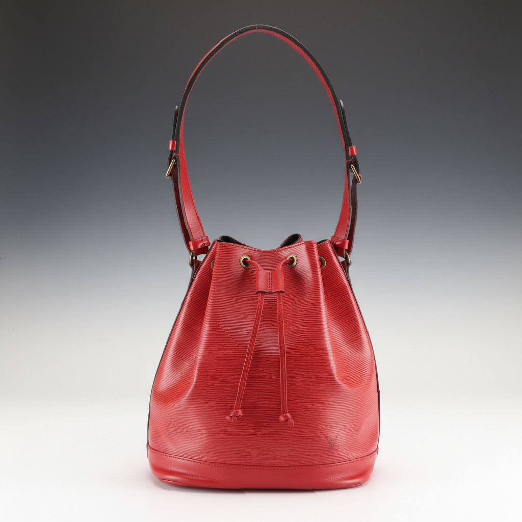 Louis Vuitton Noé Drawstring Shoulder Bag in Castilian Red Epi/Smooth Leather