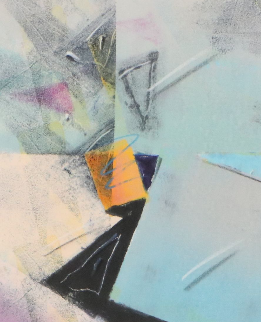 Monoprint Abstract Diptych "Enjoy," 1989