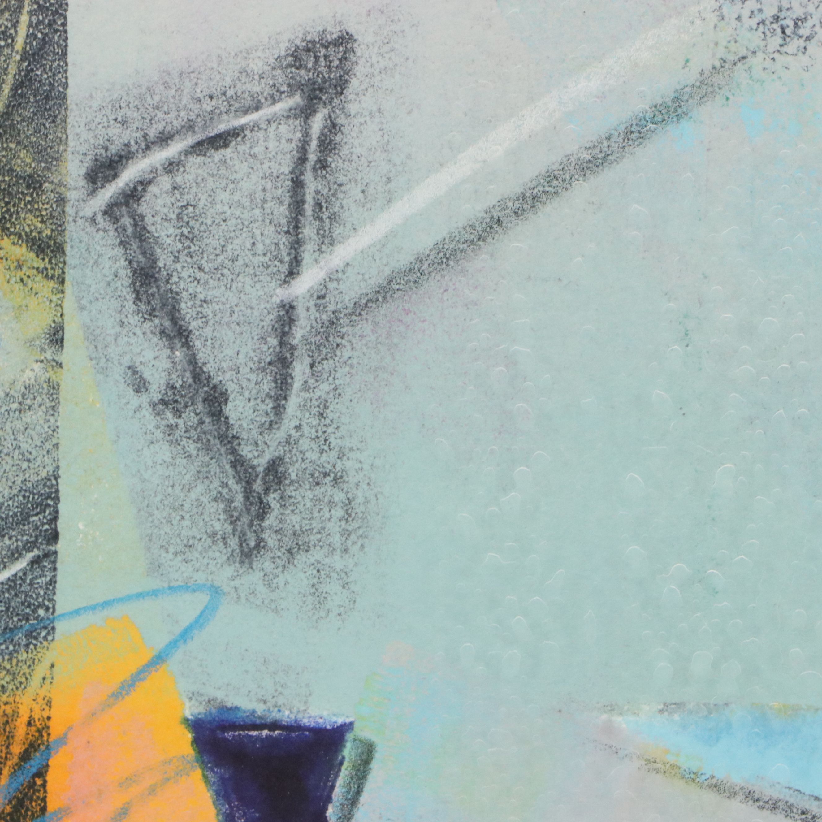 Monoprint Abstract Diptych "Enjoy," 1989