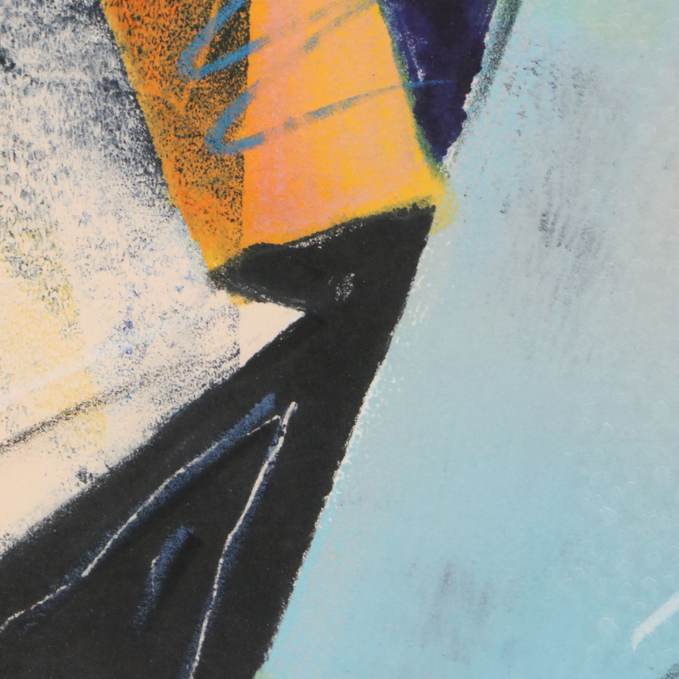 Monoprint Abstract Diptych "Enjoy," 1989