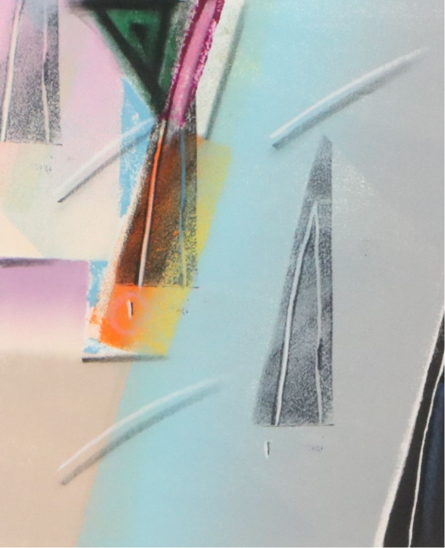 Monoprint Abstract Diptych "Enjoy," 1989