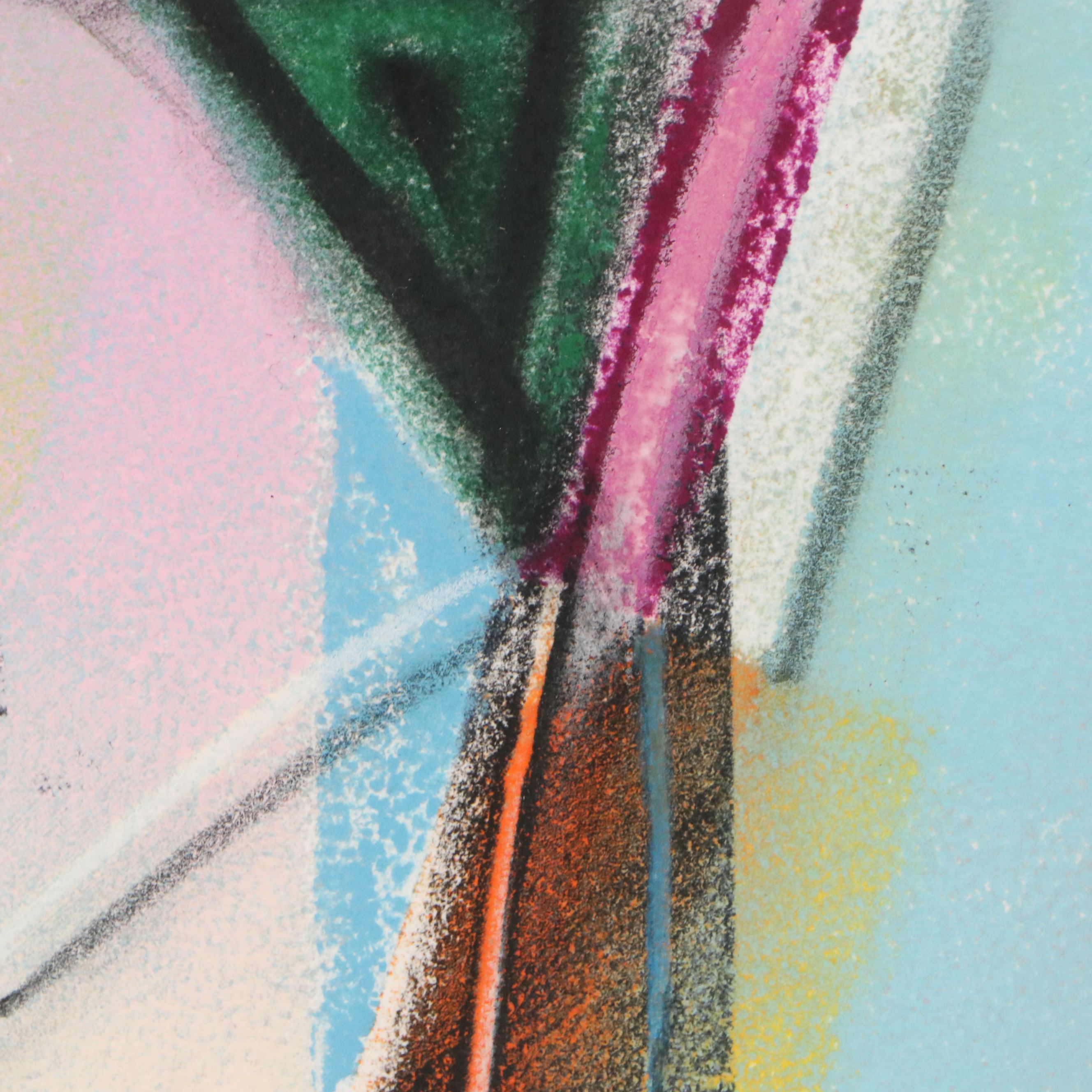 Monoprint Abstract Diptych "Enjoy," 1989