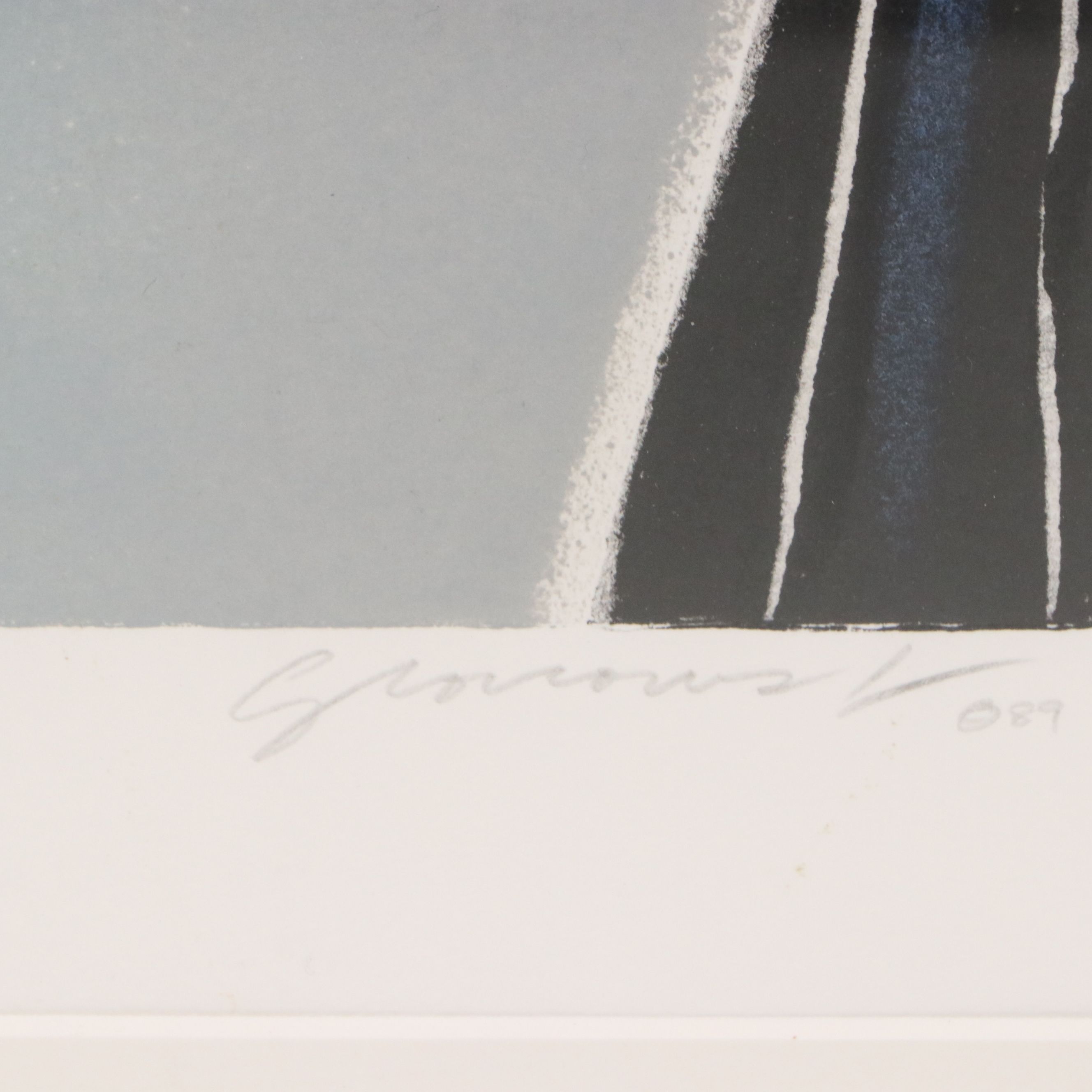 Monoprint Abstract Diptych "Enjoy," 1989