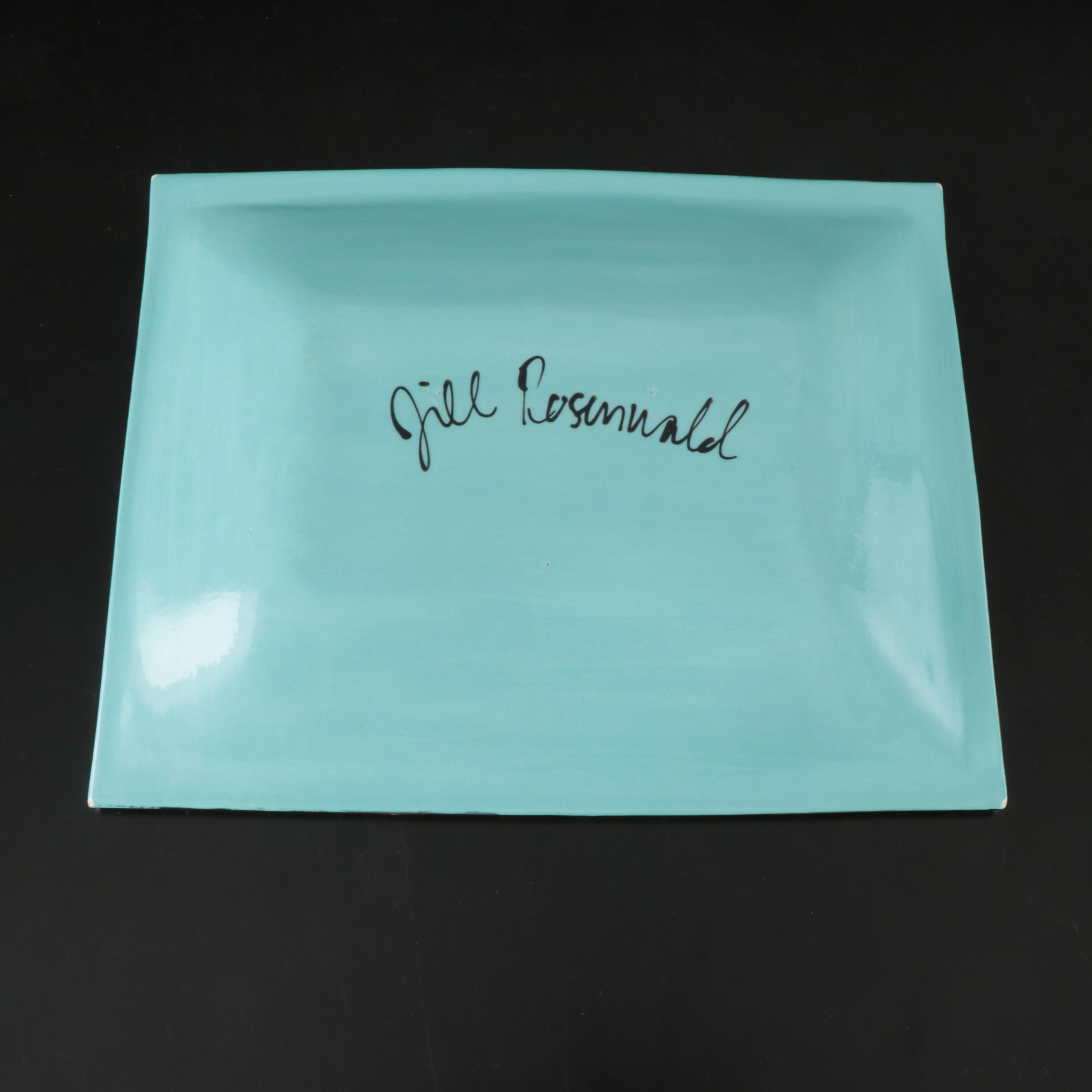 Jill Rosenwald Hand-Painted Ceramic Tray with Villeroy & Boch "New Wave" Mugs