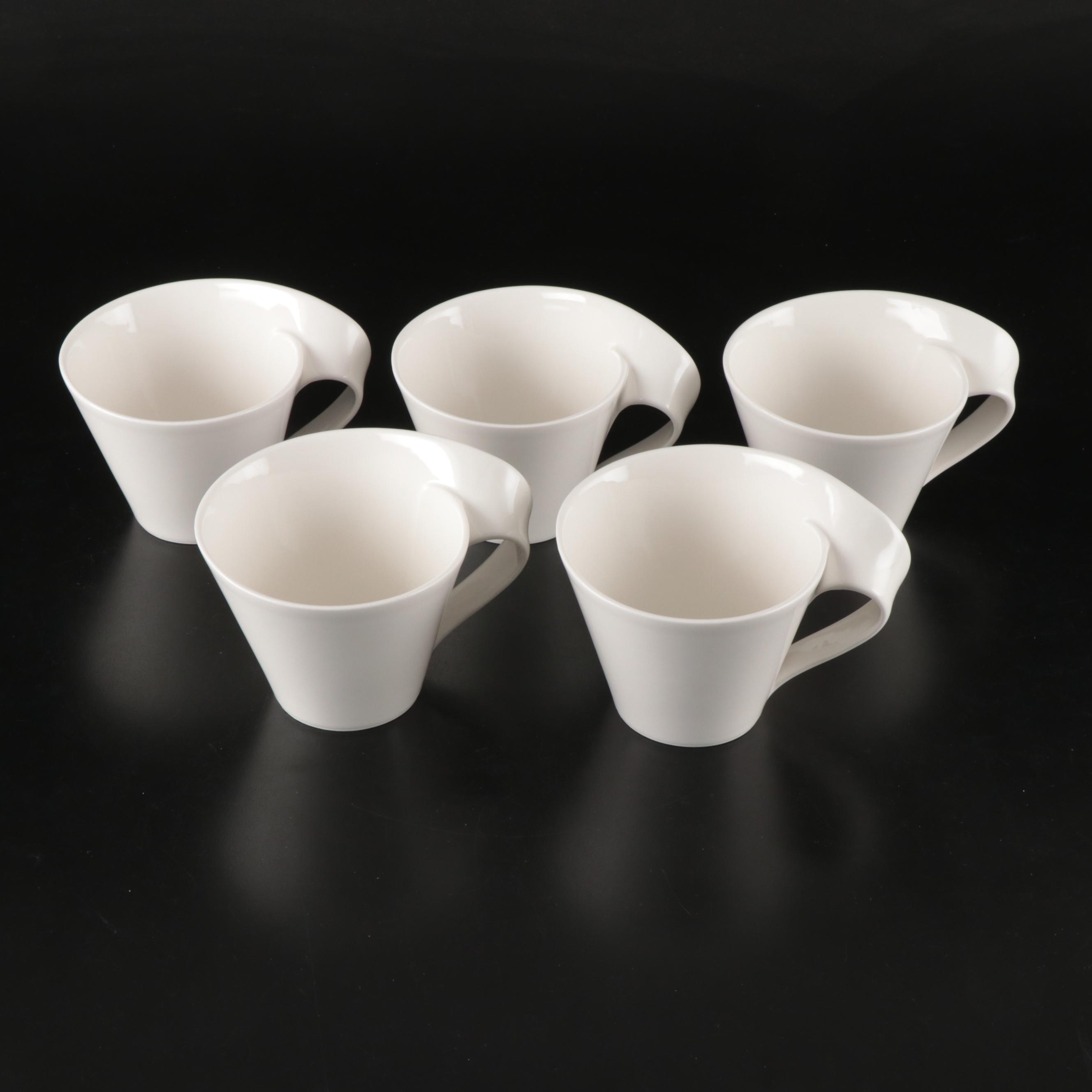 Jill Rosenwald Hand-Painted Ceramic Tray with Villeroy & Boch "New Wave" Mugs