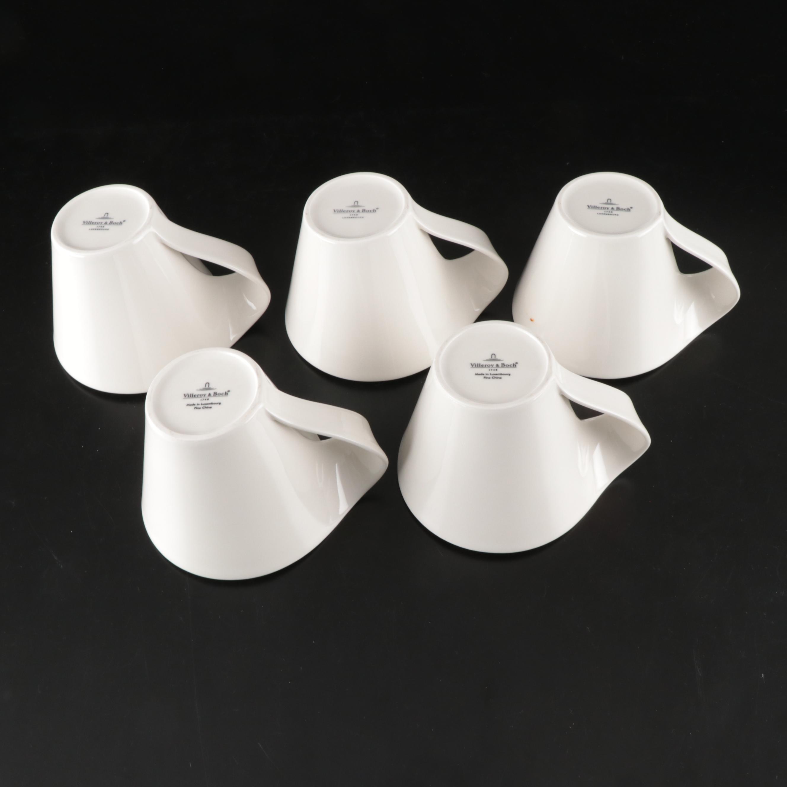 Jill Rosenwald Hand-Painted Ceramic Tray with Villeroy & Boch "New Wave" Mugs