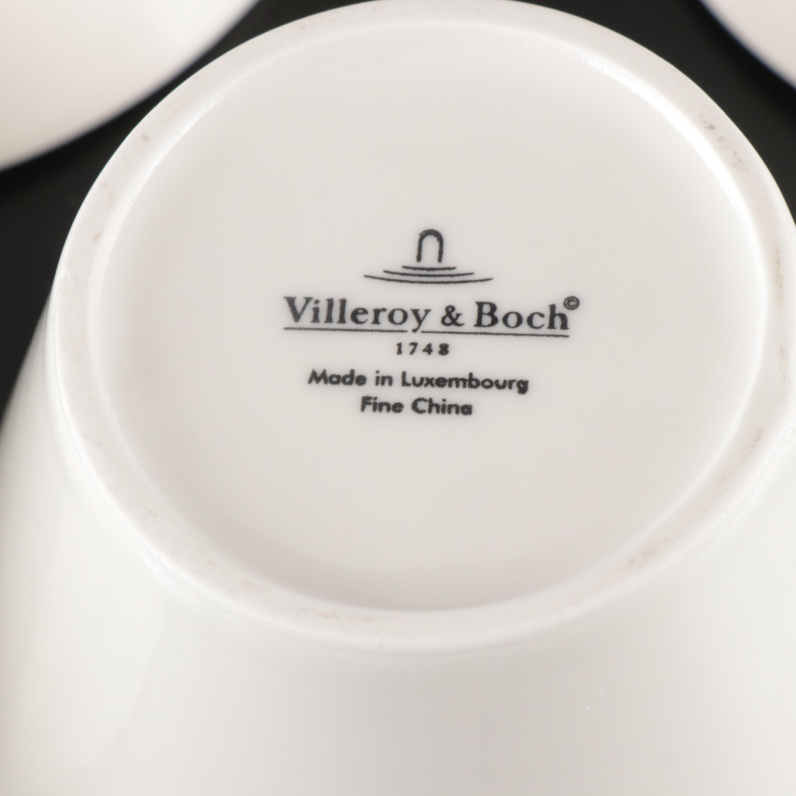 Jill Rosenwald Hand-Painted Ceramic Tray with Villeroy & Boch "New Wave" Mugs