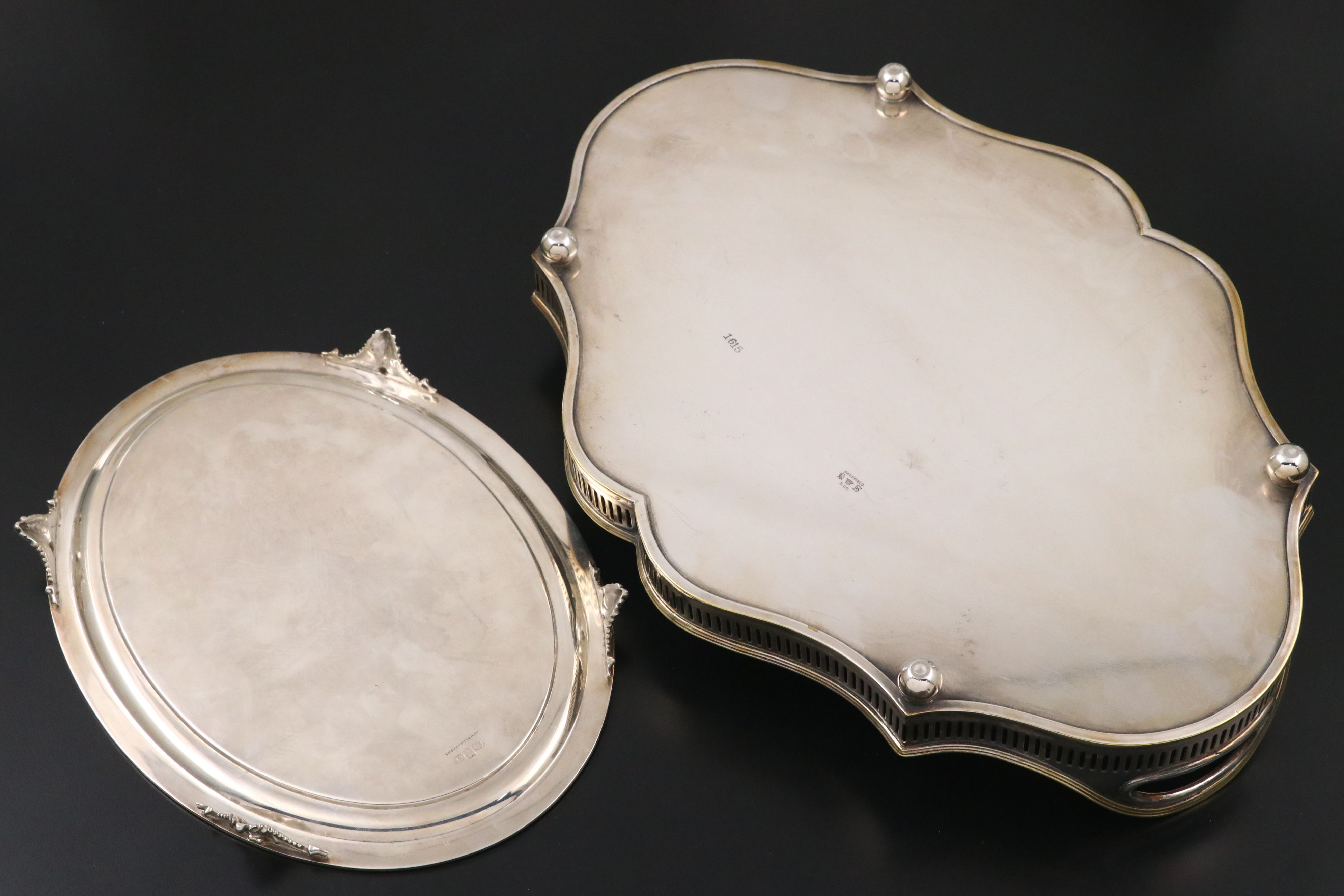 Sheffield Silver Co. and Lowell & Senter Silver Plate Trays