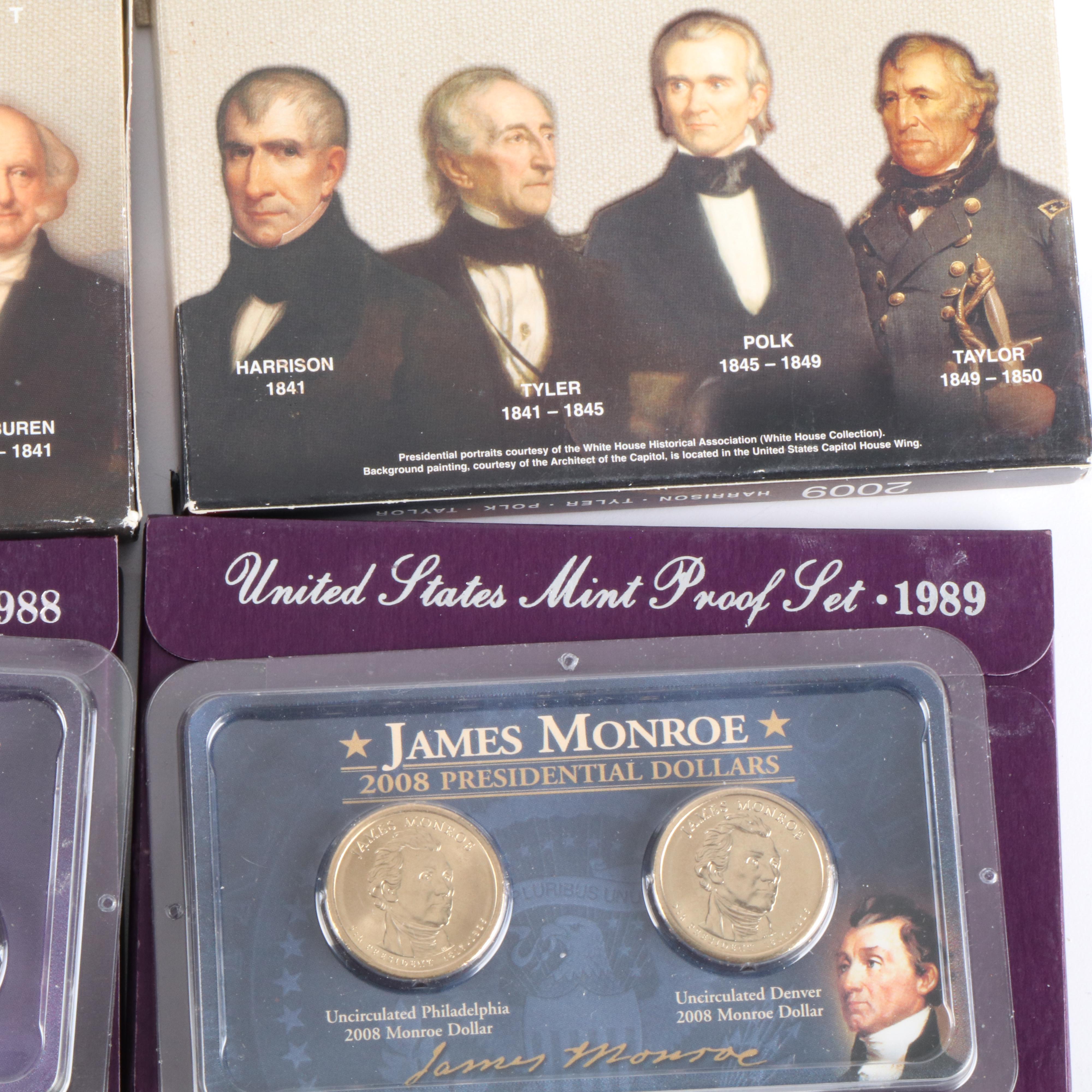 Collection of U.S. Proof Sets and Presidential Dollars