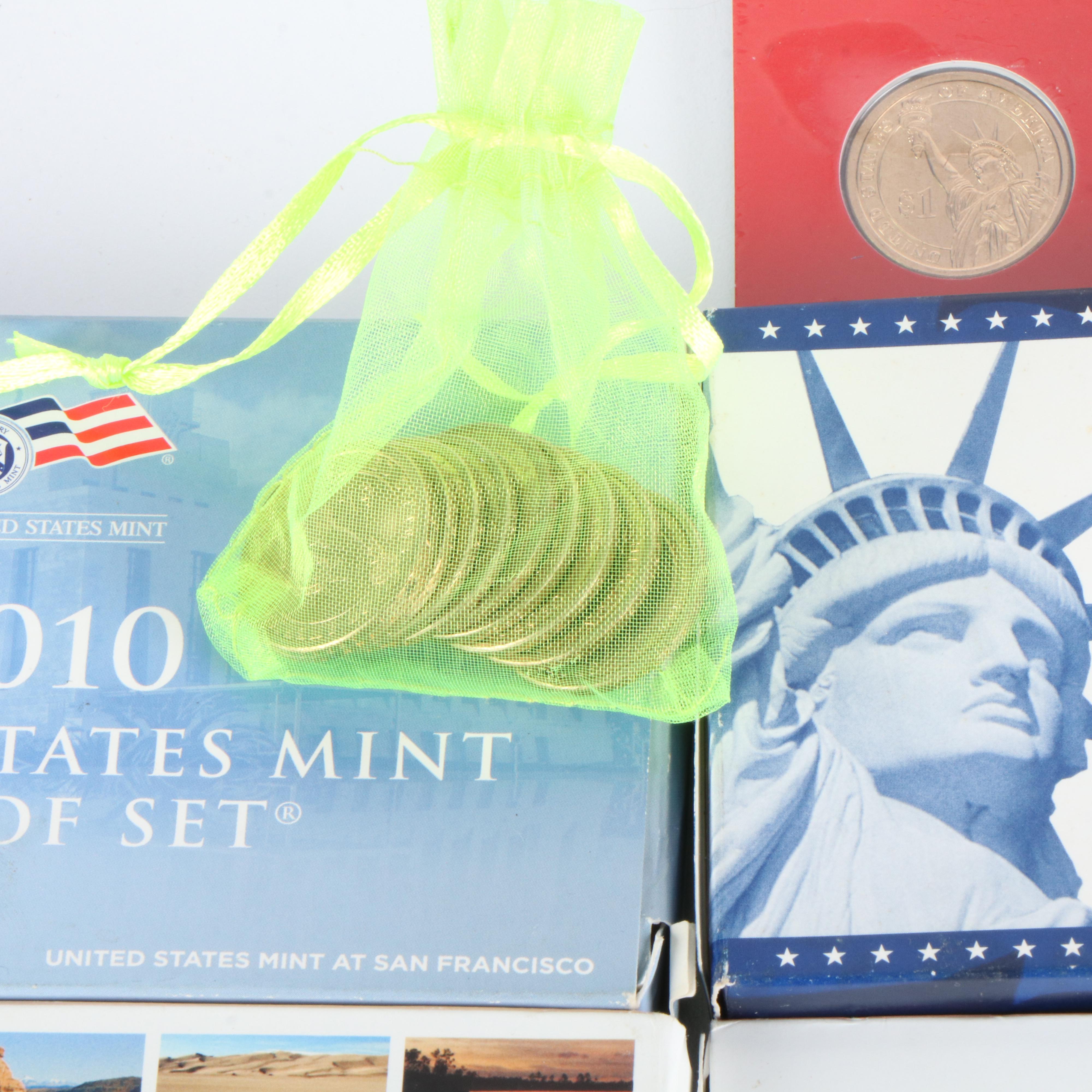 Collection of U.S. Proof Sets and Presidential Dollars