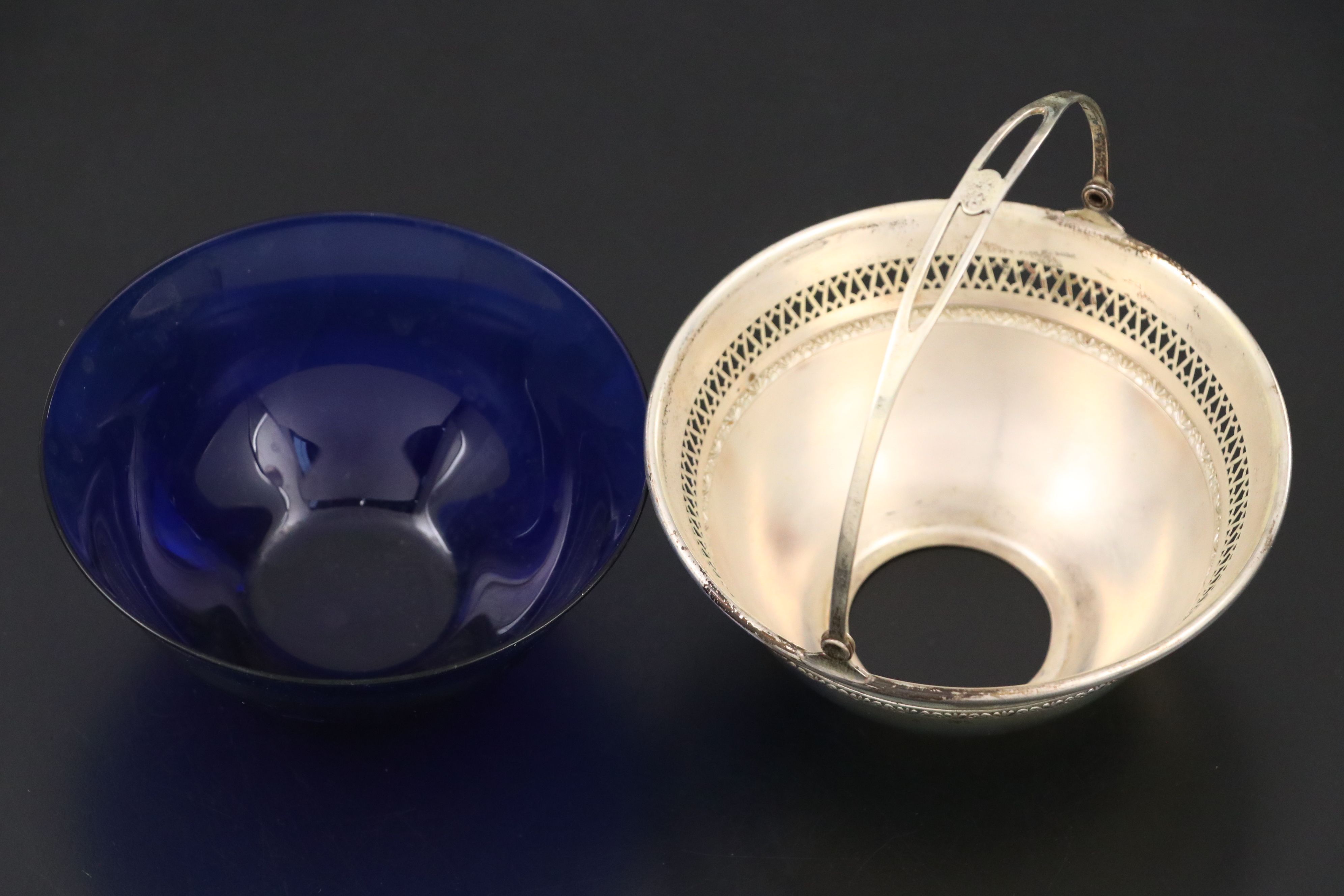 American Sterling Silver Salt Spoons and Sugar Bowl with English Salt Cellars
