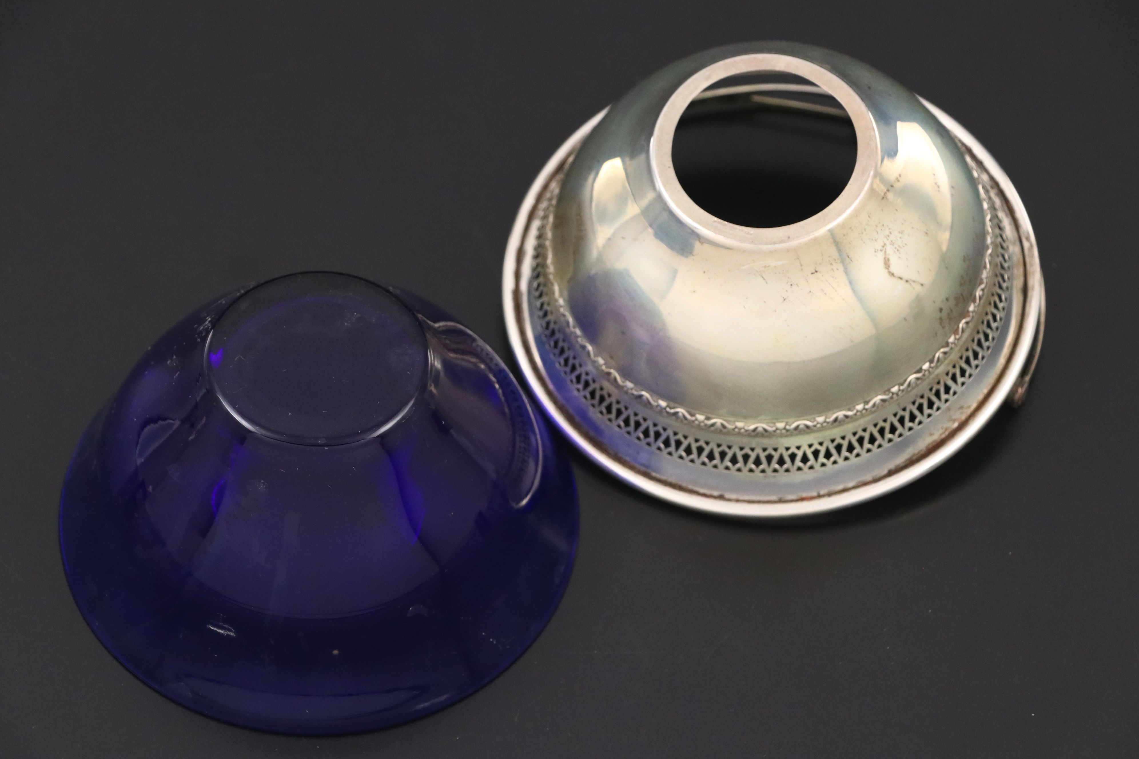 American Sterling Silver Salt Spoons and Sugar Bowl with English Salt Cellars